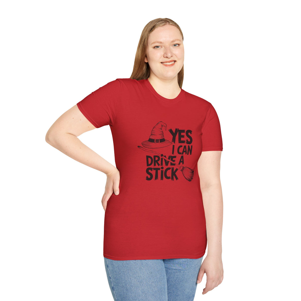 Witch Hat Tee - "Yes I Can Drive a Stick" Halloween T-Shirt
