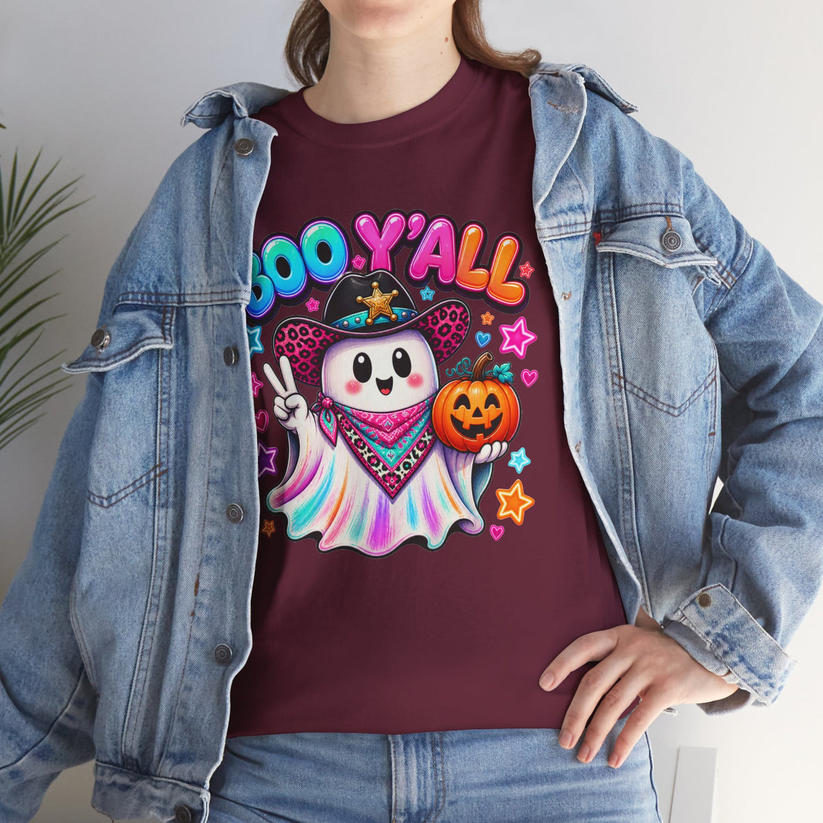Boo Y’all Ghost Tee — Cute Halloween Pumpkin Trick-or-Treat T-Shirt