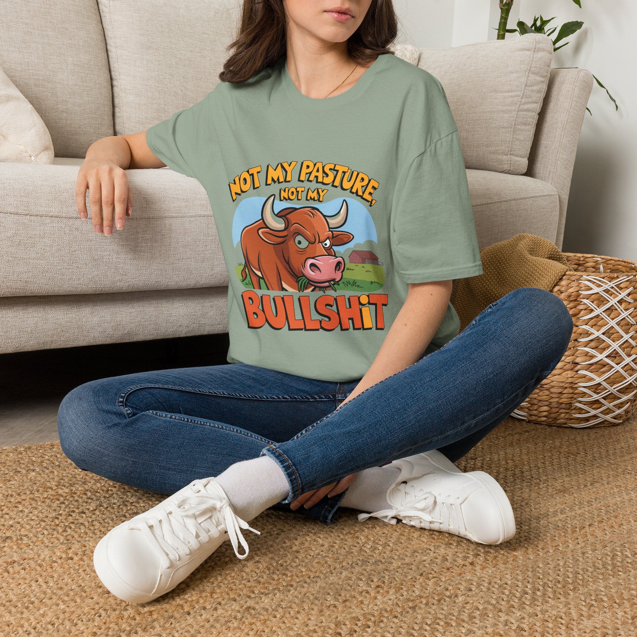 Not My Pasture Not My Bullshit T-Shirt — Funny Cow Graphic Tee