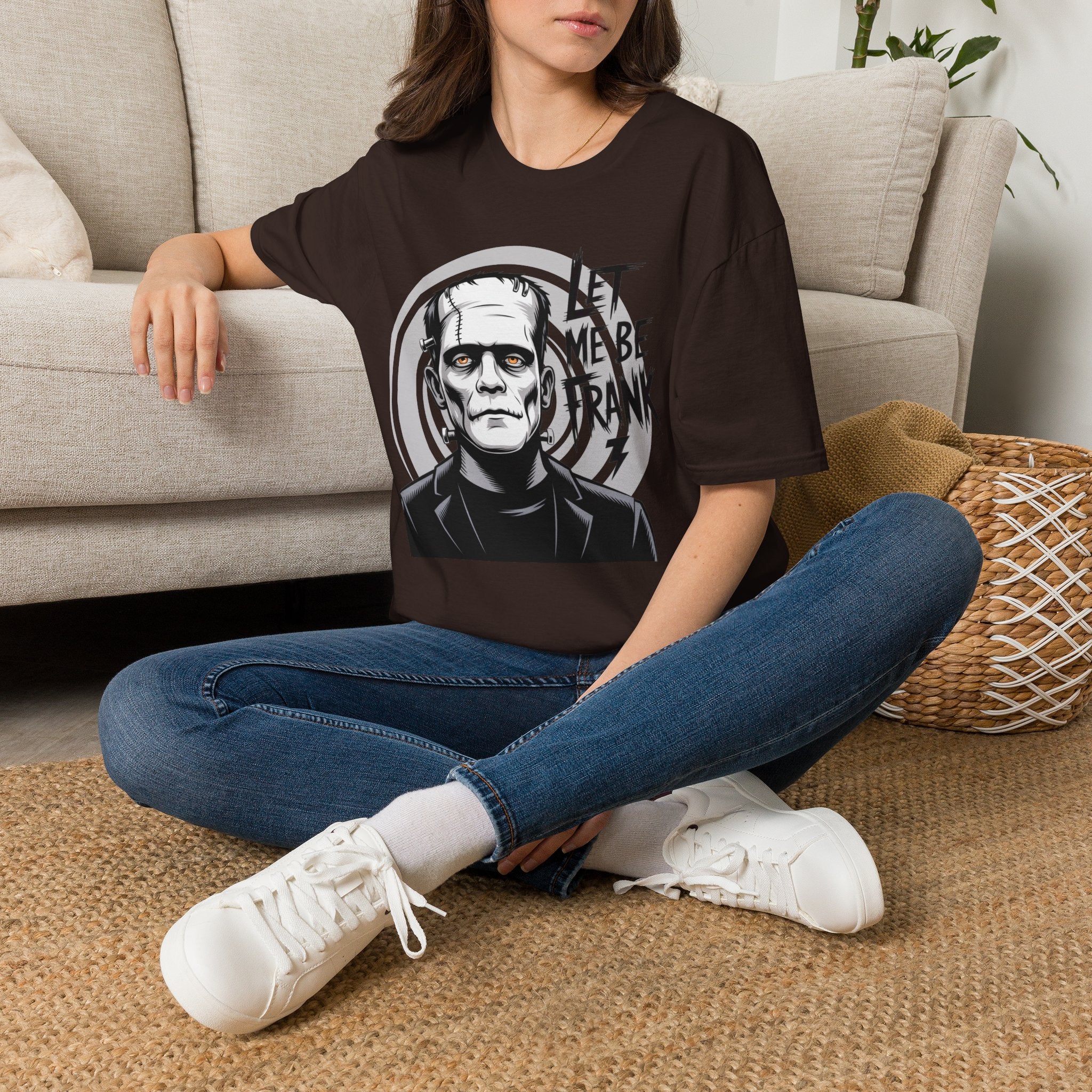 Frankenstein Monster Graphic T-Shirt — "Let Me Be Frank" Halloween Tee