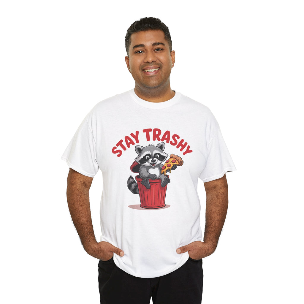 Funny Raccoon T-Shirt — Stay Trashy Humor Gift Tee for Women