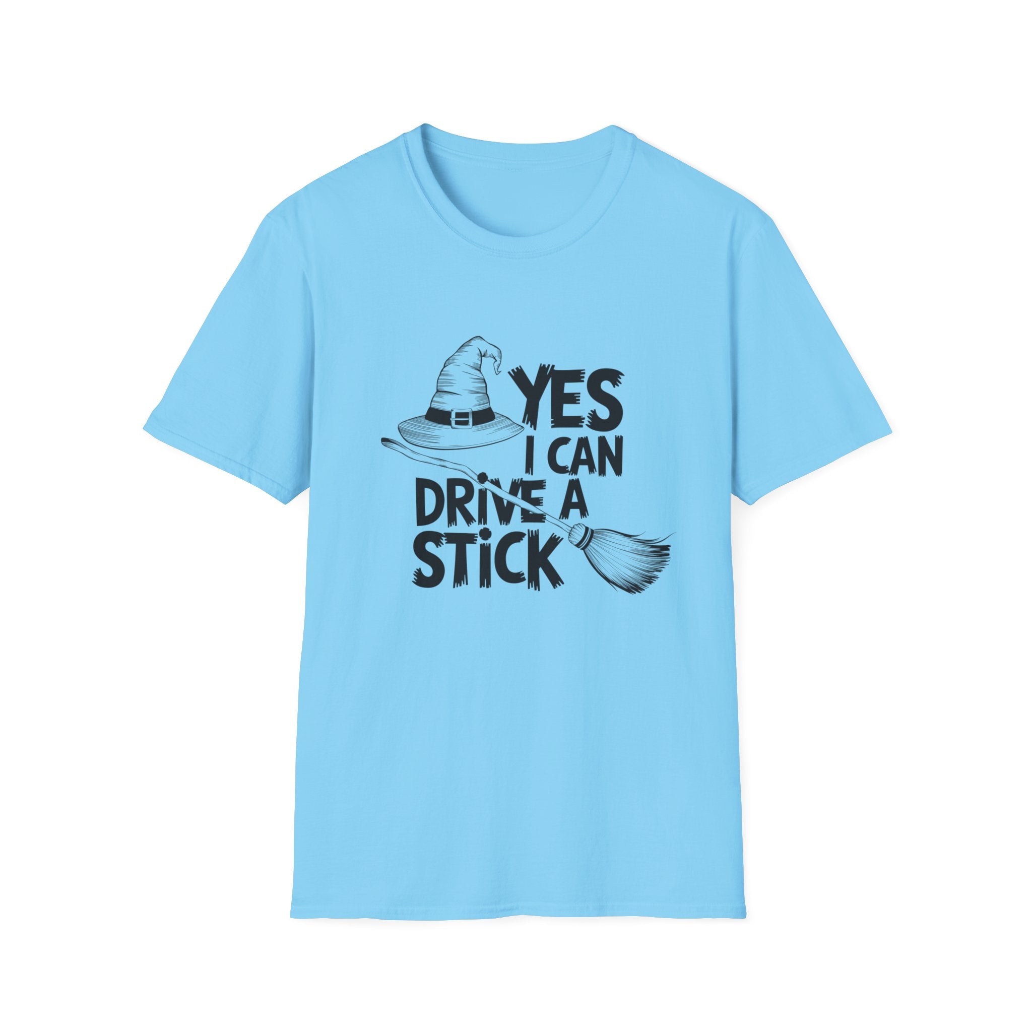 Witch Hat Tee - "Yes I Can Drive a Stick" Halloween T-Shirt
