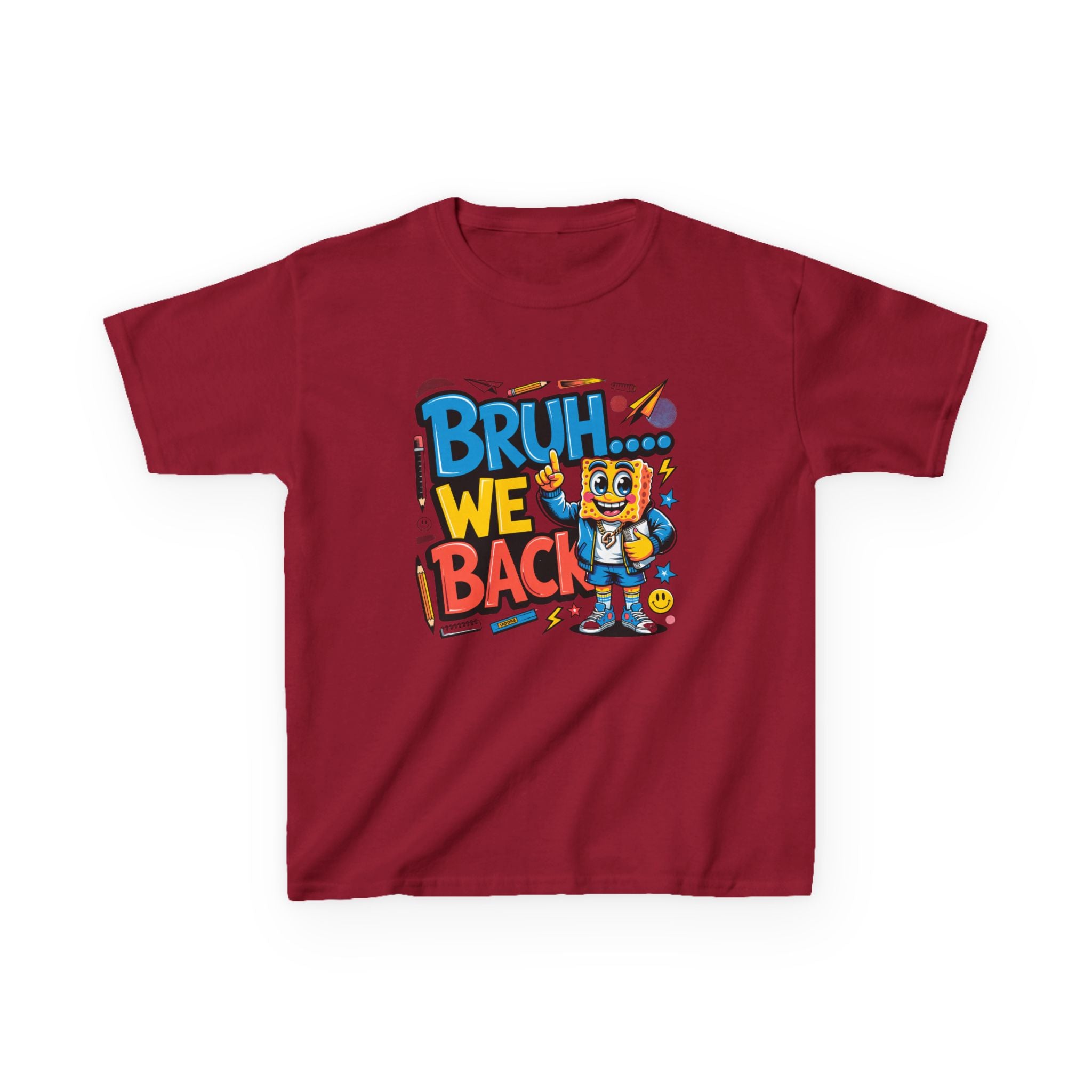 Kids Tee — "Bruh... We Back" Cartoon Sponge Graphic