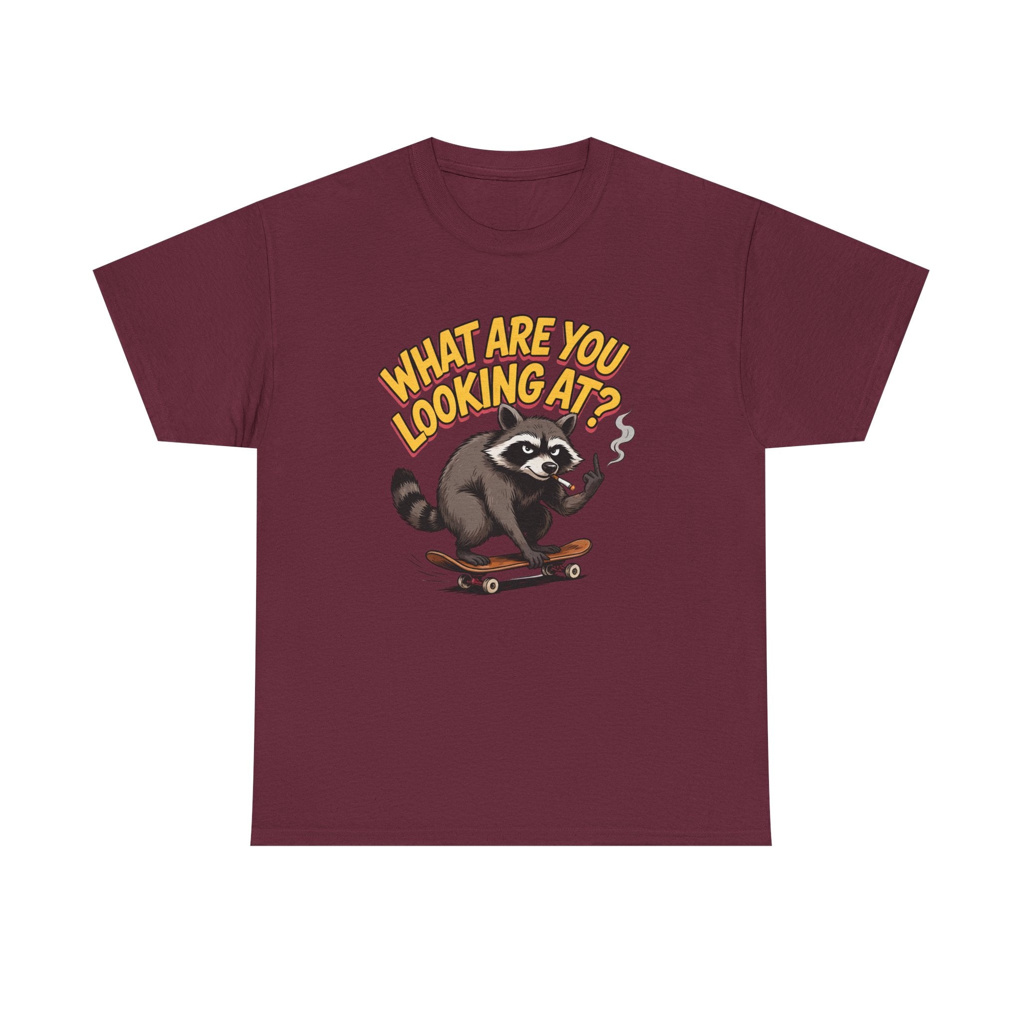 Funny Raccoon Graphic T-Shirt — What Are You Looking At Skater Humor Gift Tee