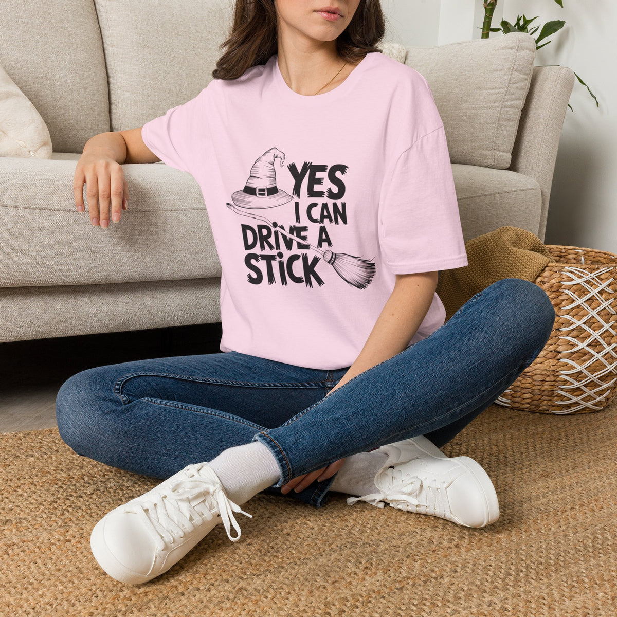 Witch Hat Tee - "Yes I Can Drive a Stick" Halloween T-Shirt