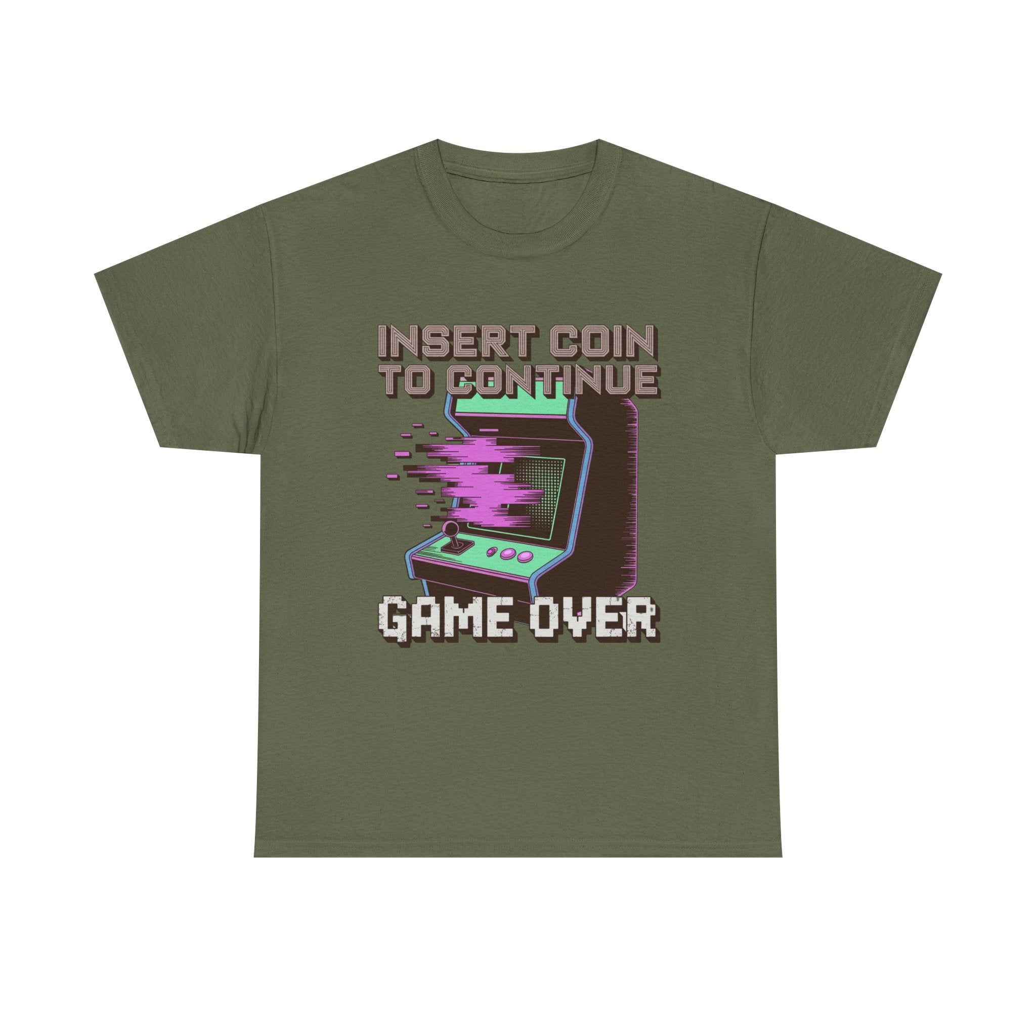 Funny Gamer T-Shirt — Insert Coin to Continue Retro Arcade Gift Tee for Men Women
