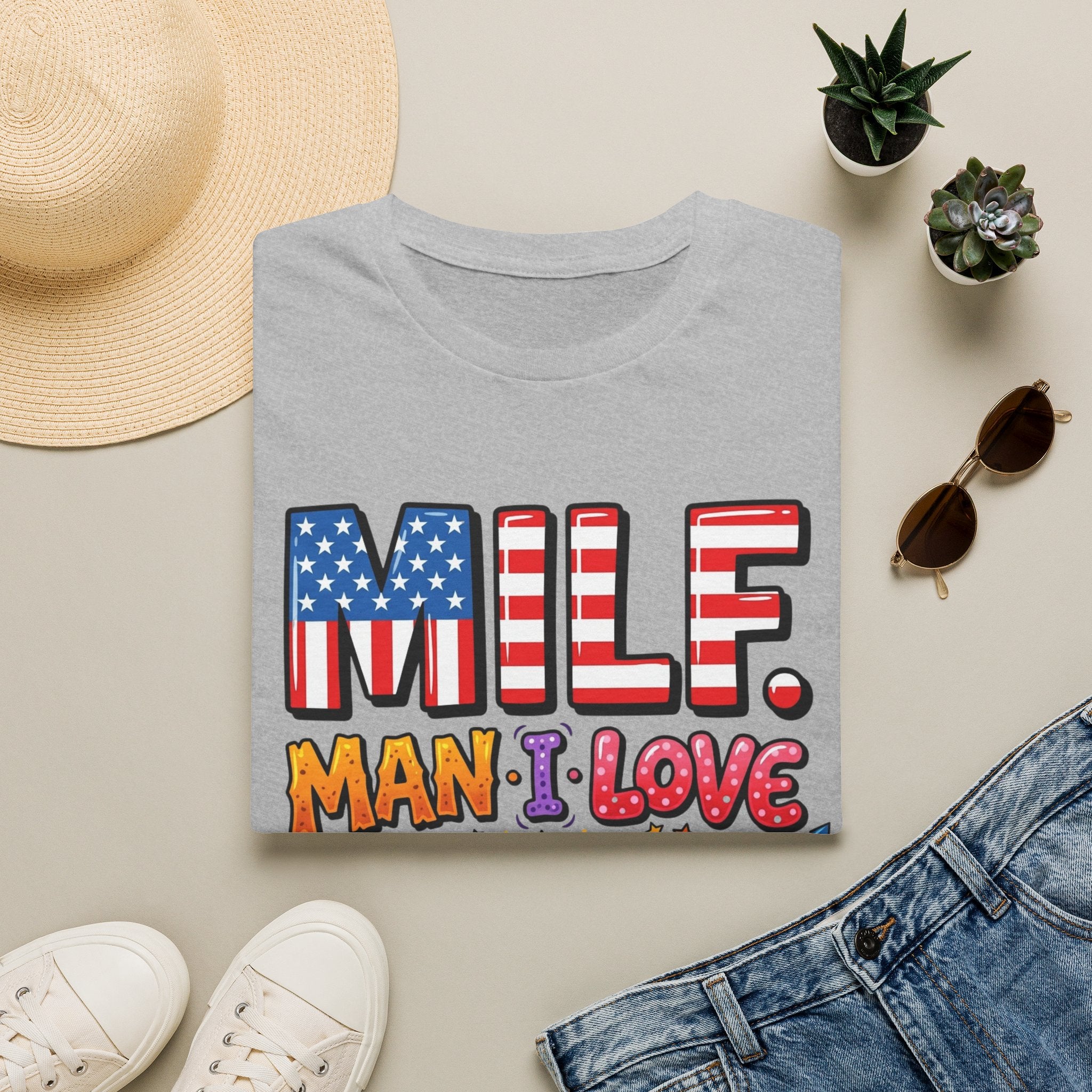 T-Shirt — "MILF. Man I Love fireworks" Patriotic Fireworks Graphic Tee