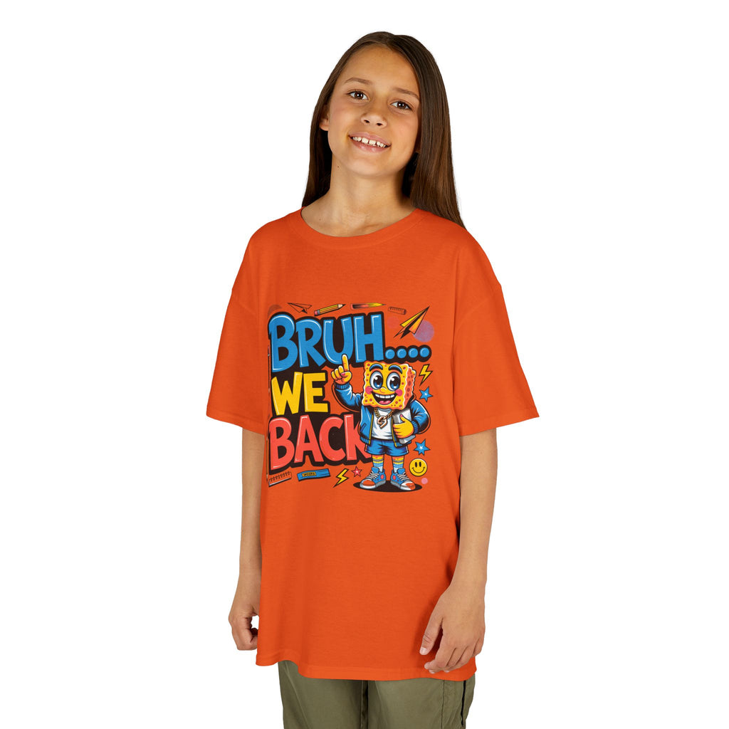 Kids Tee — "Bruh... We Back" Cartoon Sponge Graphic
