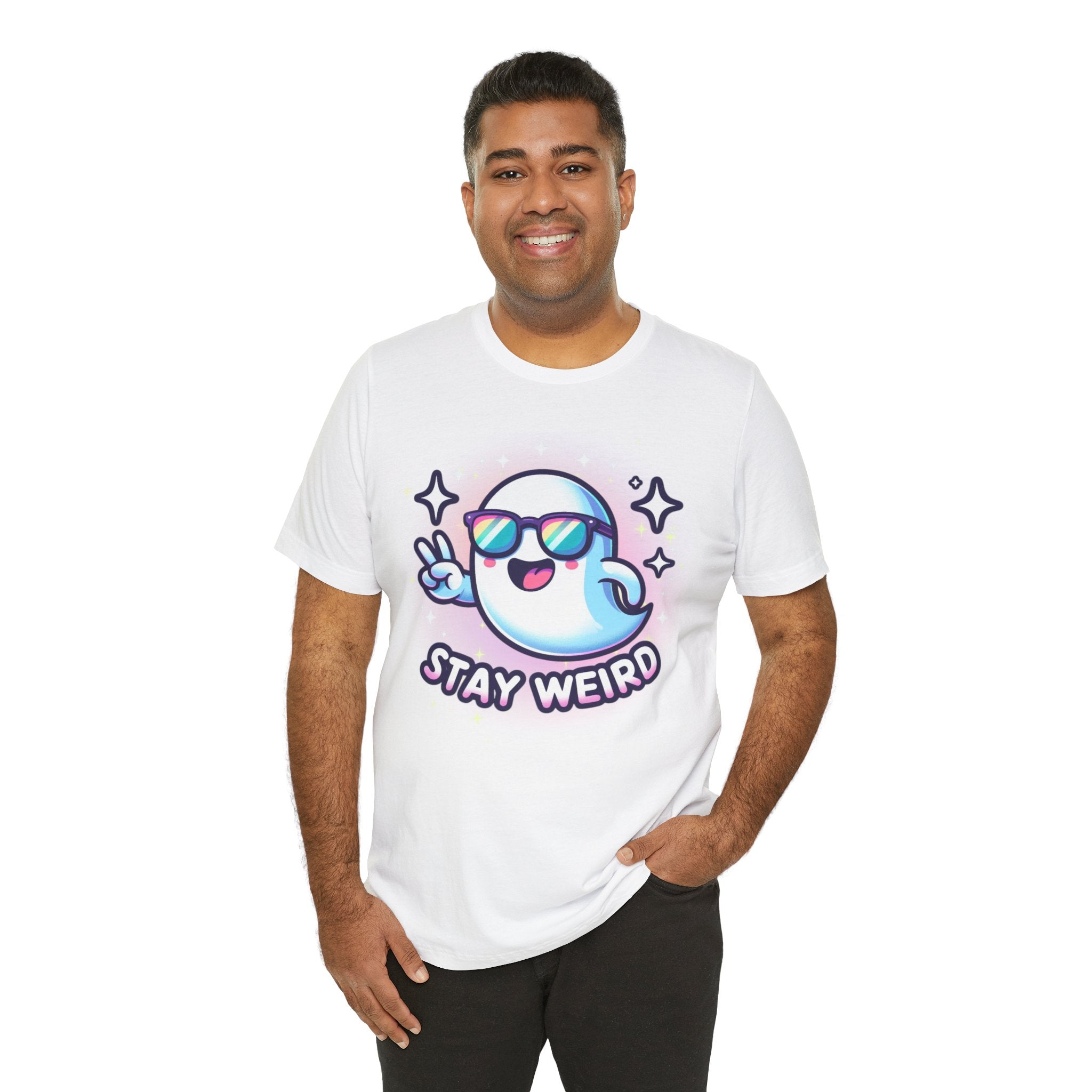 Stay Weird Ghost T-Shirt — Cute Cartoon Ghost with Sunglasses