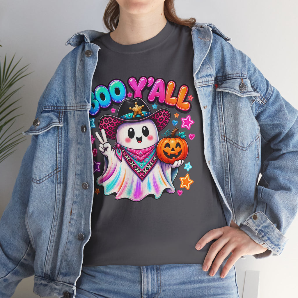 Boo Y’all Ghost Tee — Cute Halloween Pumpkin Trick-or-Treat T-Shirt