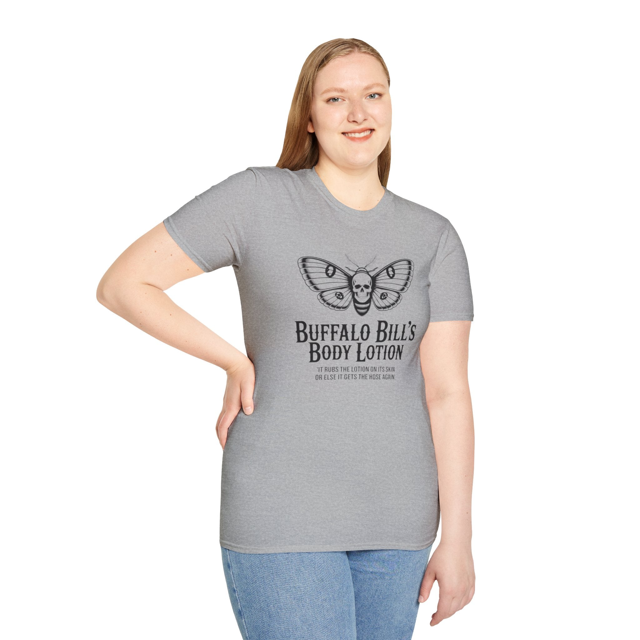 Buffalo Bill’s Body Lotion Graphic T-Shirt — Moth Skull Vintage Horror Tee