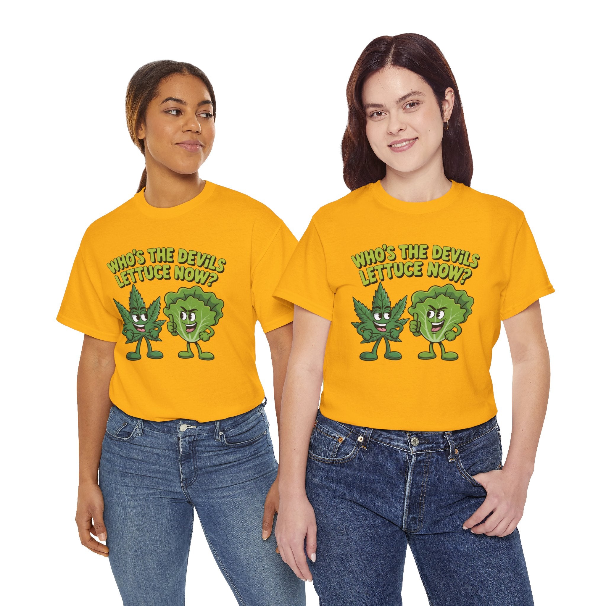 Funny Weed Humor Graphic T-Shirt — Who's the Devil's Lettuce Now Gift Tee for Men Women