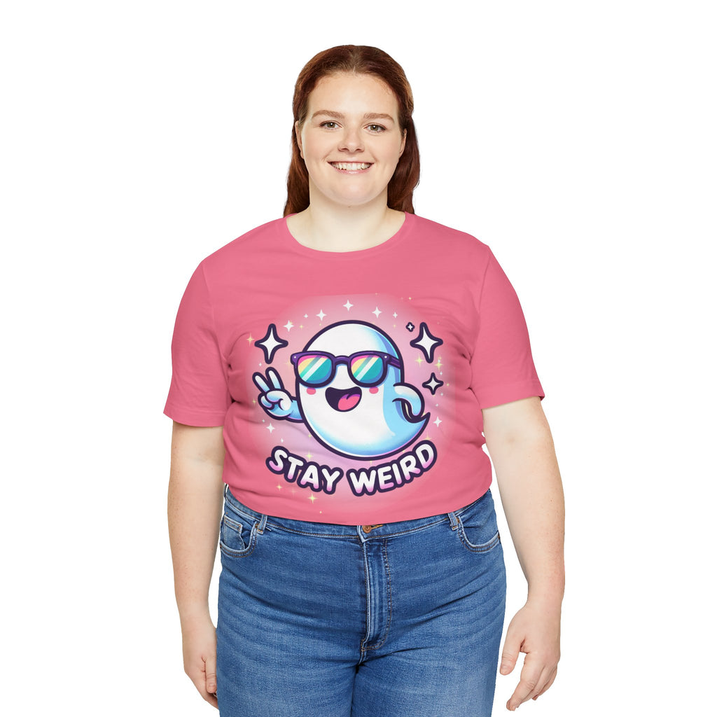 Stay Weird Ghost T-Shirt — Cute Cartoon Ghost with Sunglasses