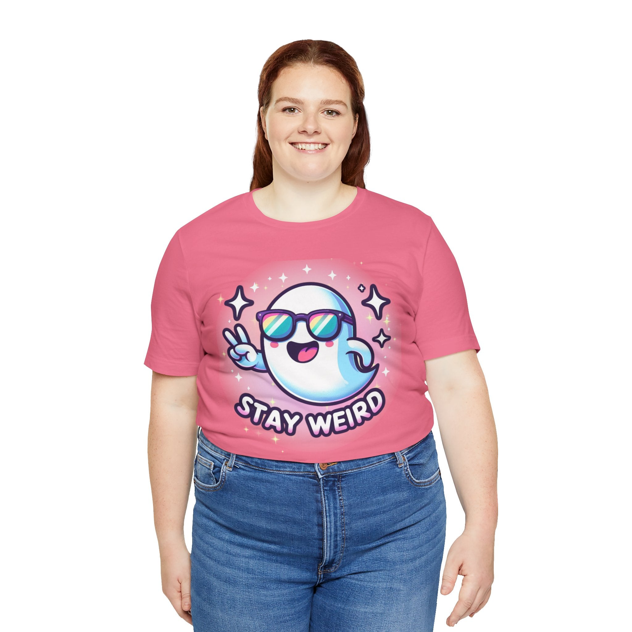 Stay Weird Ghost T-Shirt — Cute Cartoon Ghost with Sunglasses