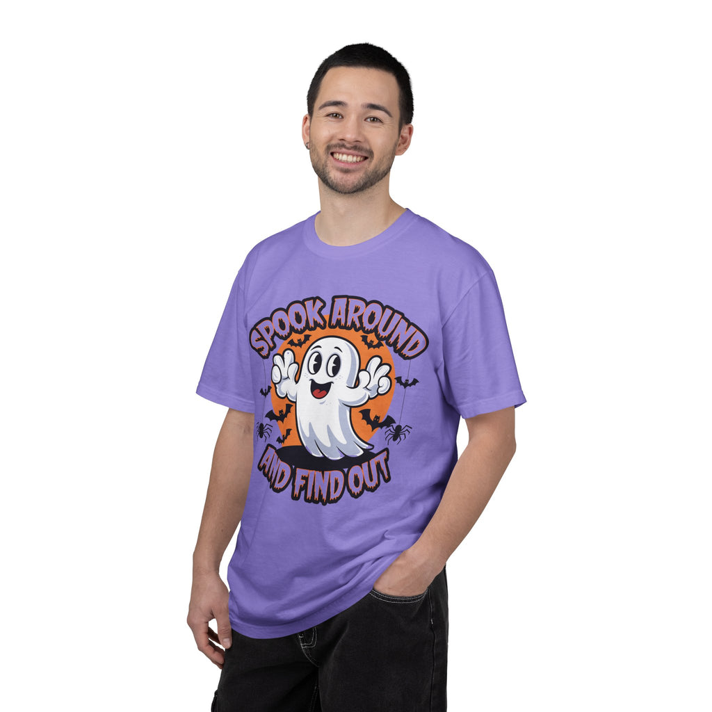 Halloween Ghost T-Shirt — “Spook Around and Find Out” Cute Retro Graphic Tee
