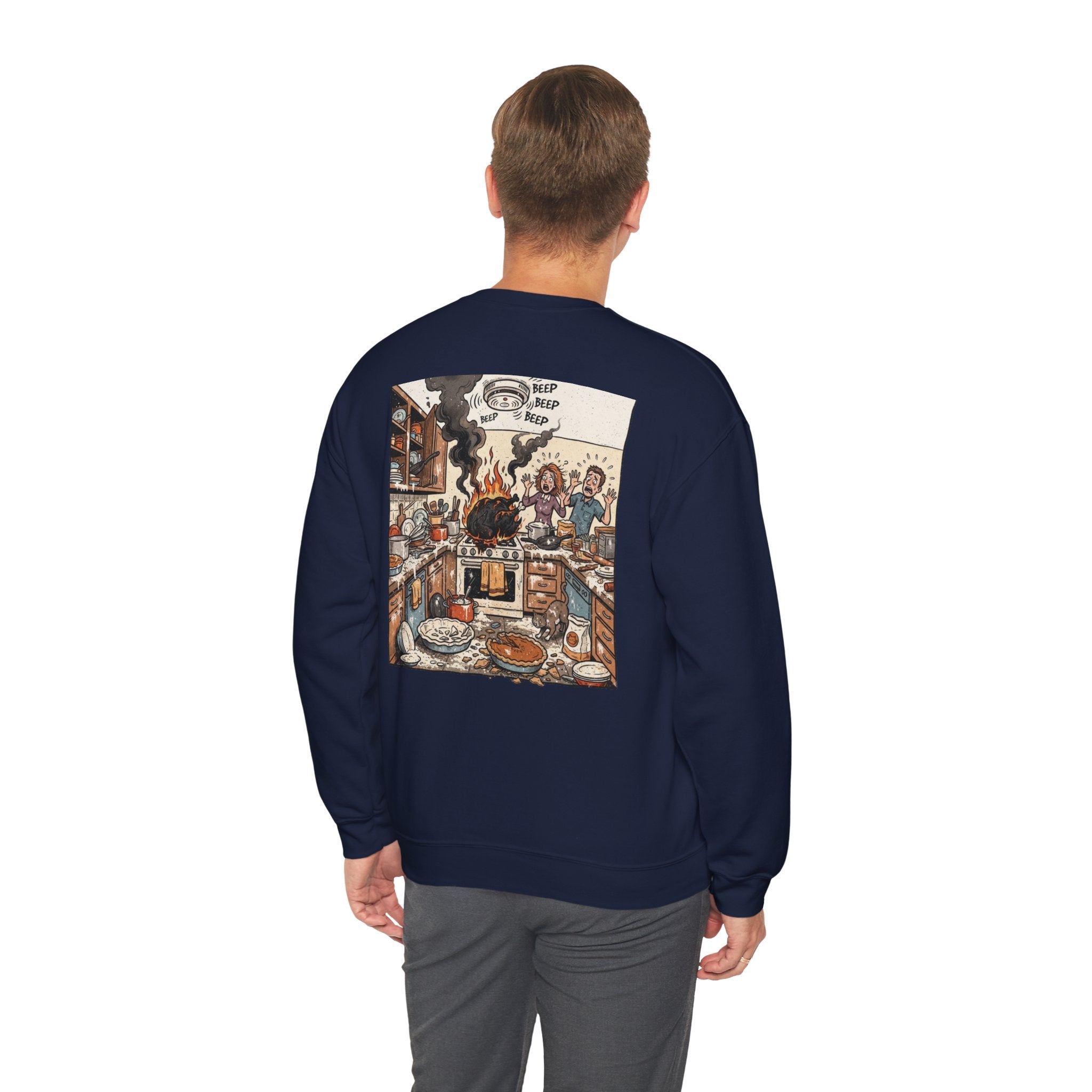 Funny Thanksgiving Chef Crewneck Sweatshirt — Certified Thanksgiving Chef Kitchen Disaster Humor Gift Pullover