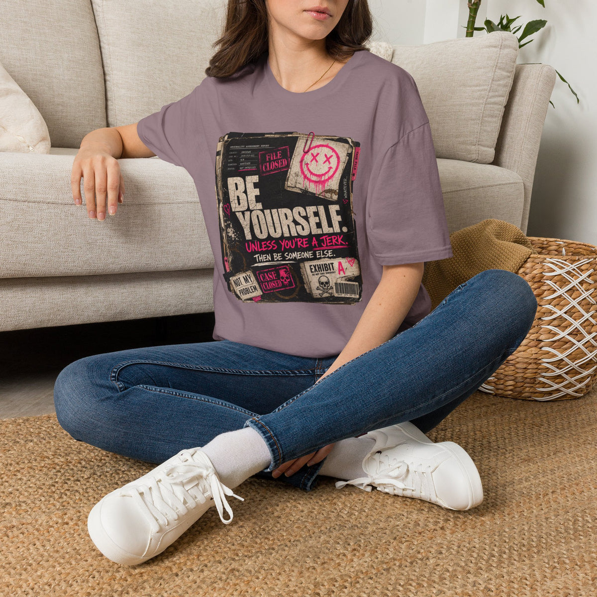 T‑Shirt — 'Be Yourself' Vintage Grunge Graphic Tee (Be Yourself, Unless You’re a Jerk)