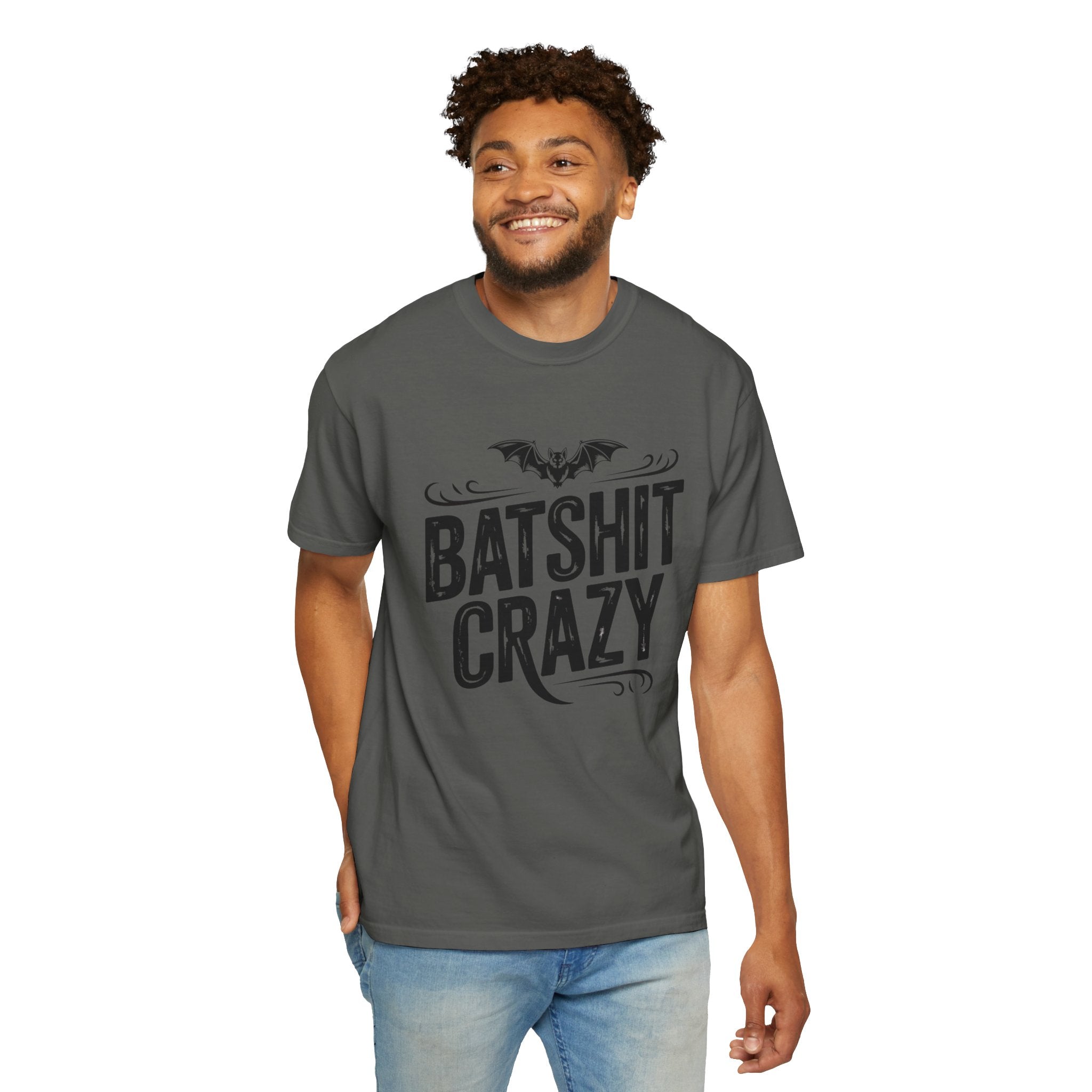 Batshit Crazy T-Shirt — Funny Gothic Bat Graphic Tee for Halloween & Gifts