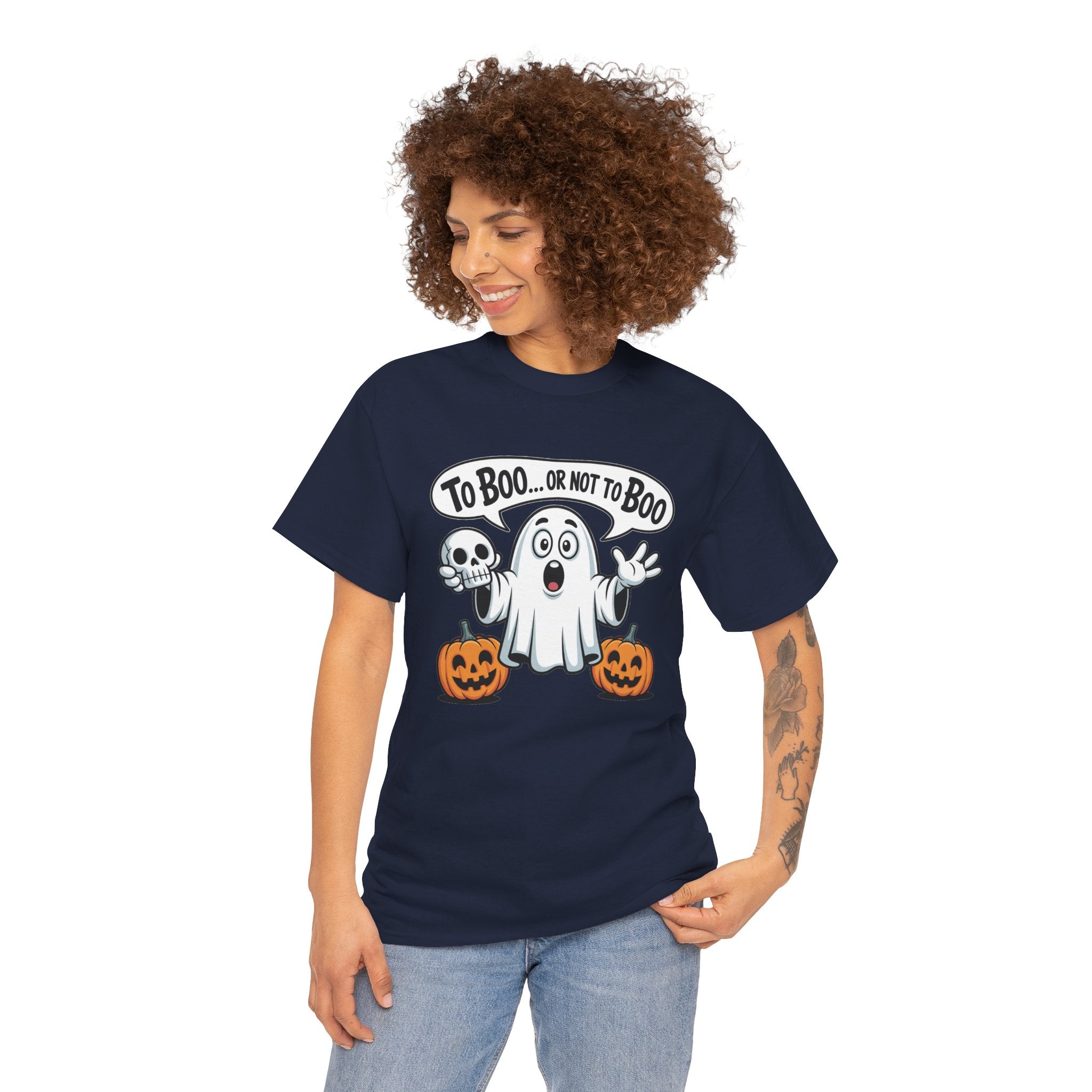 Halloween Ghost Tee - "To Boo... or Not to Boo" Cute Spooky Graphic T-Shirt