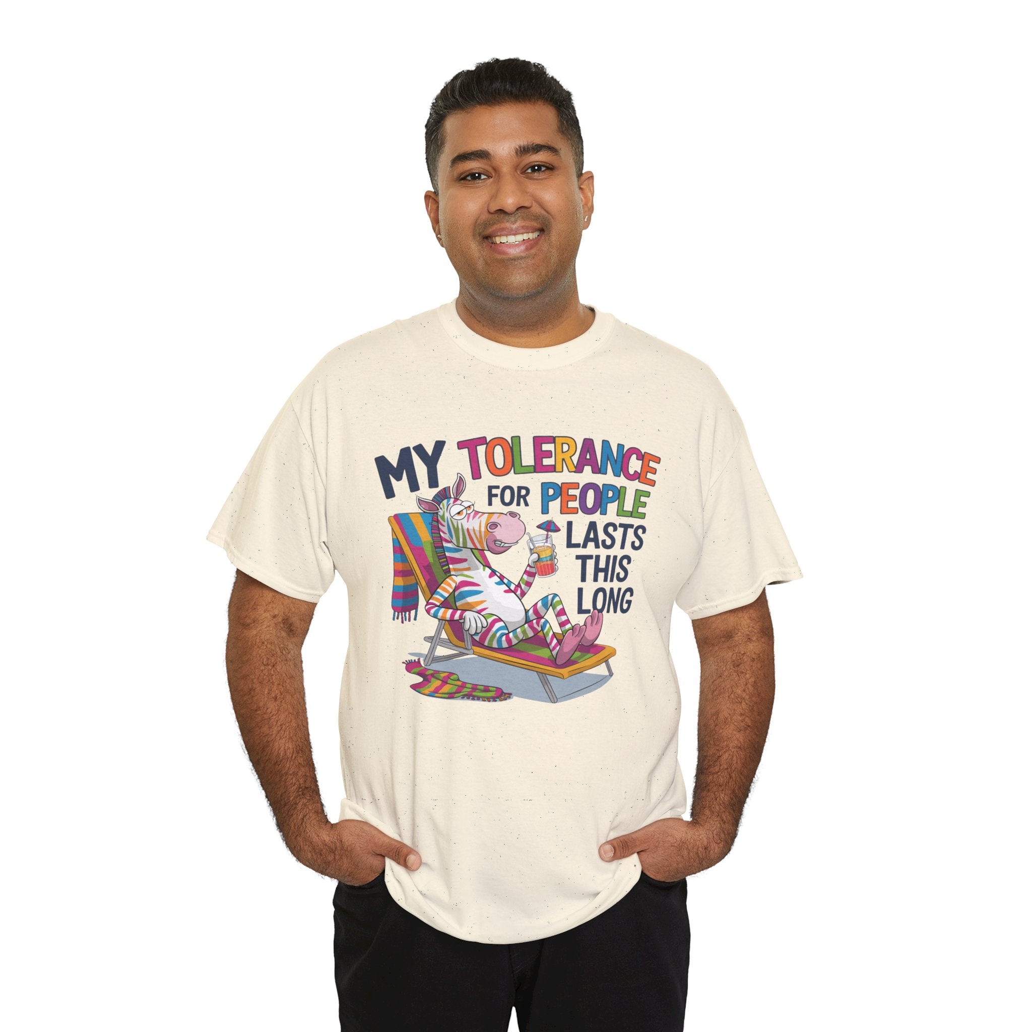 Funny Unicorn T-Shirt — “My Tolerance for People Lasts This Long” Graphic Tee