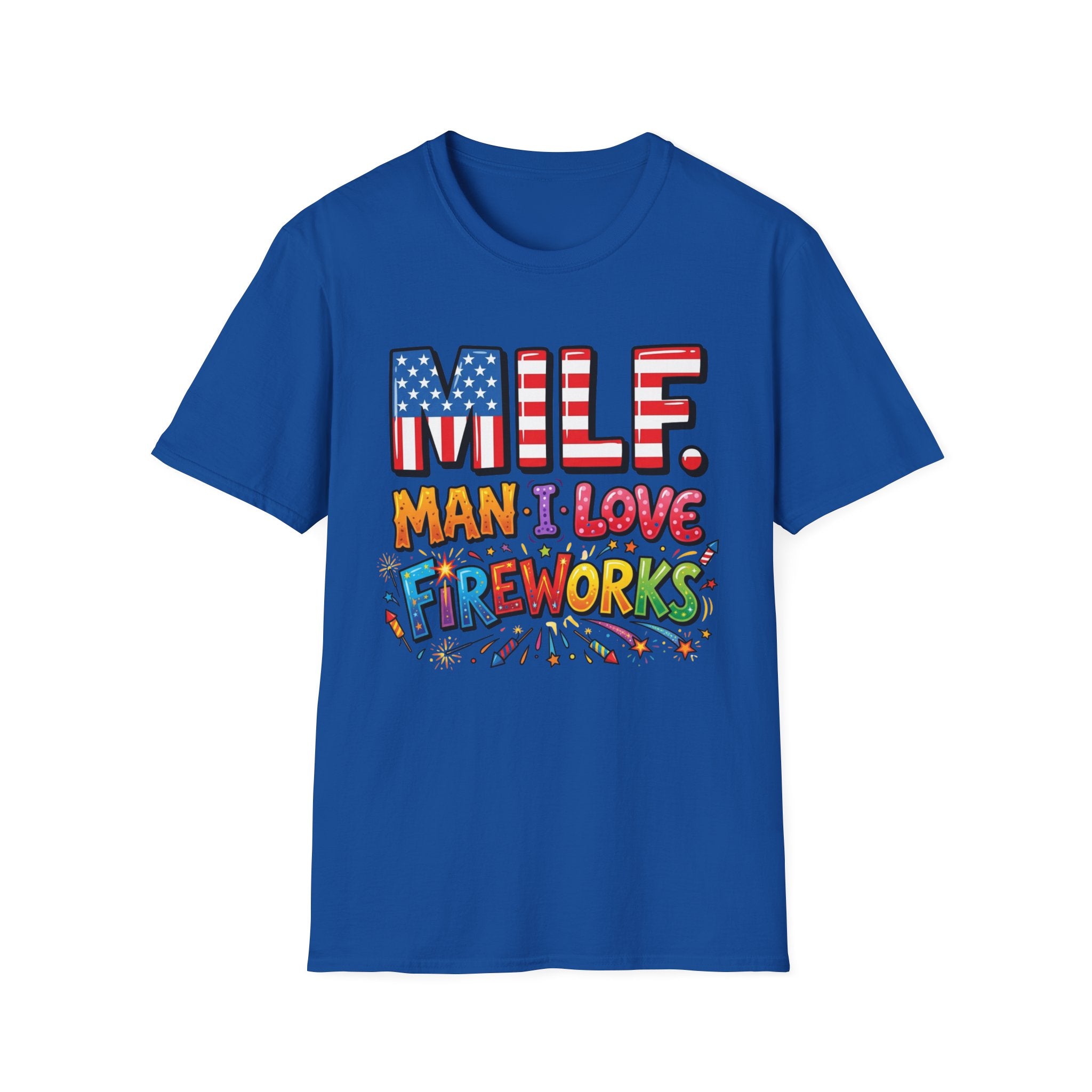 T-Shirt — "MILF. Man I Love fireworks" Patriotic Fireworks Graphic Tee