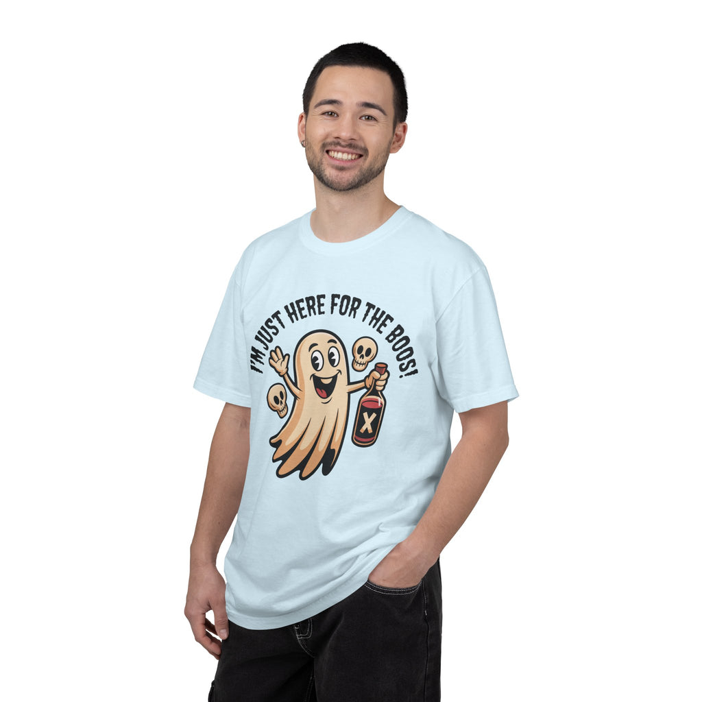 Halloween Ghost T‑Shirt — "I'm Just Here for the Boos!" Funny Party Tee