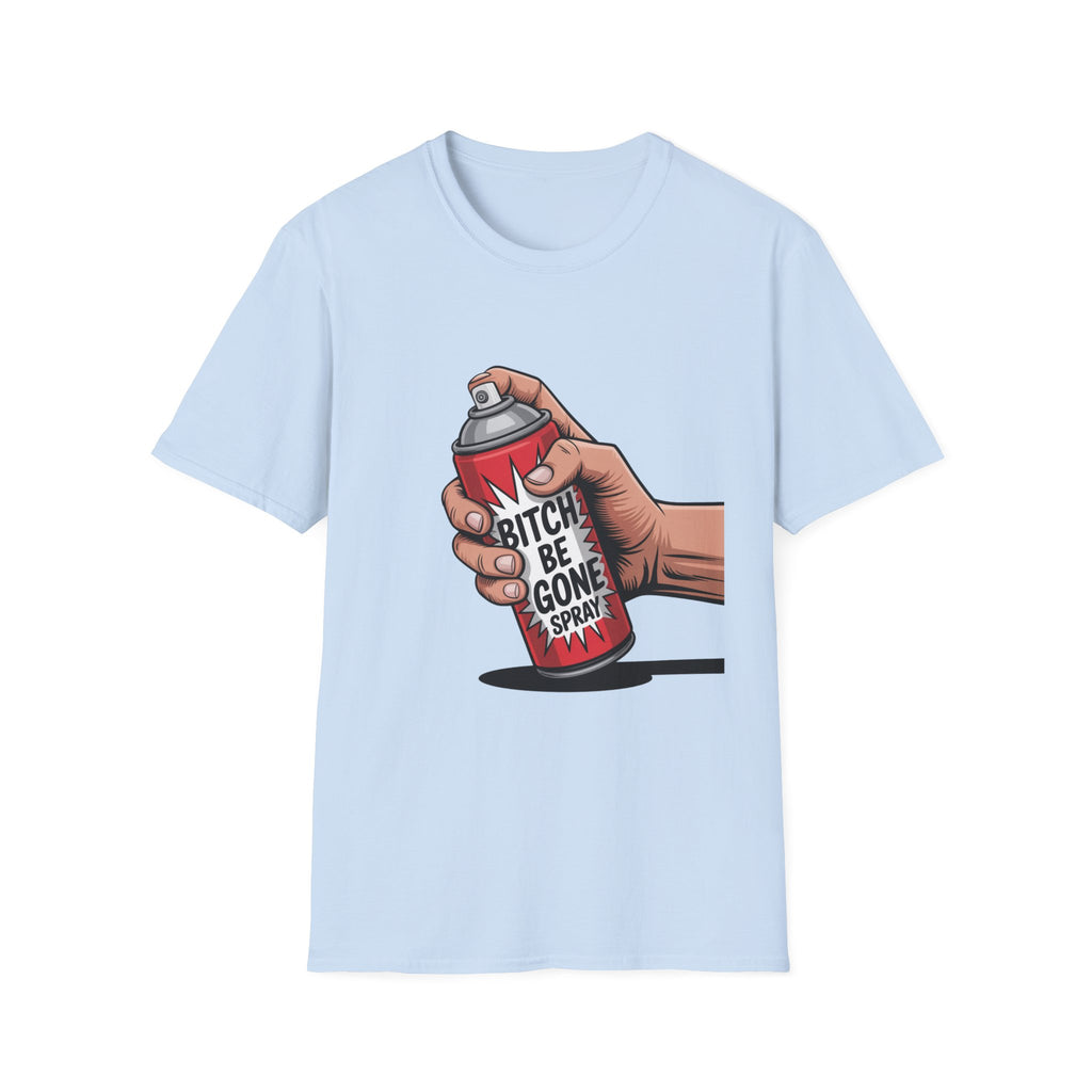 Funny 'Bitch, Be Gone' Spray T-Shirt — Pop Art Spray Can Graphic Tee