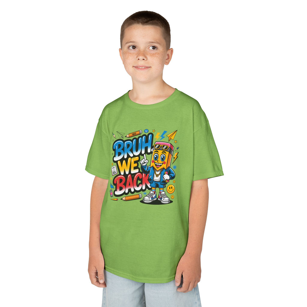 Kids T-Shirt — "Bruh We Back" Cartoon Graphic Tee