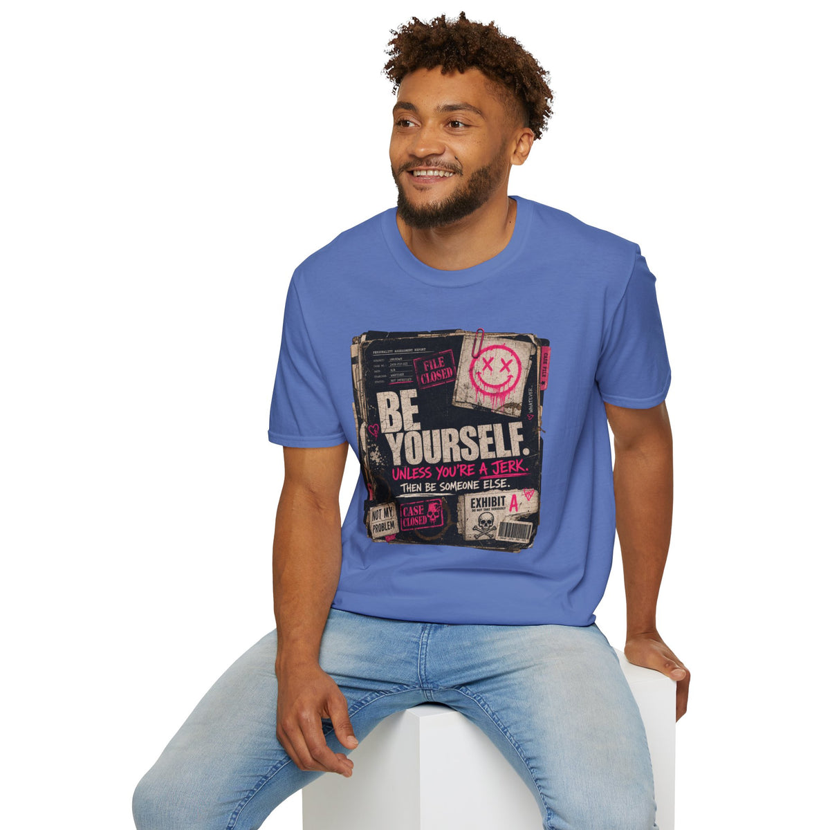 T‑Shirt — 'Be Yourself' Vintage Grunge Graphic Tee (Be Yourself, Unless You’re a Jerk)