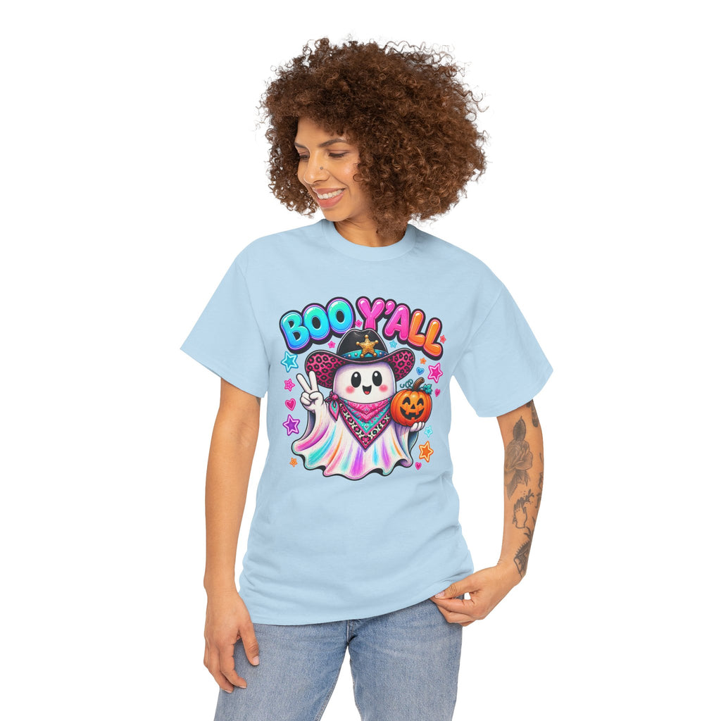 Boo Y’all Ghost Tee — Cute Halloween Pumpkin Trick-or-Treat T-Shirt