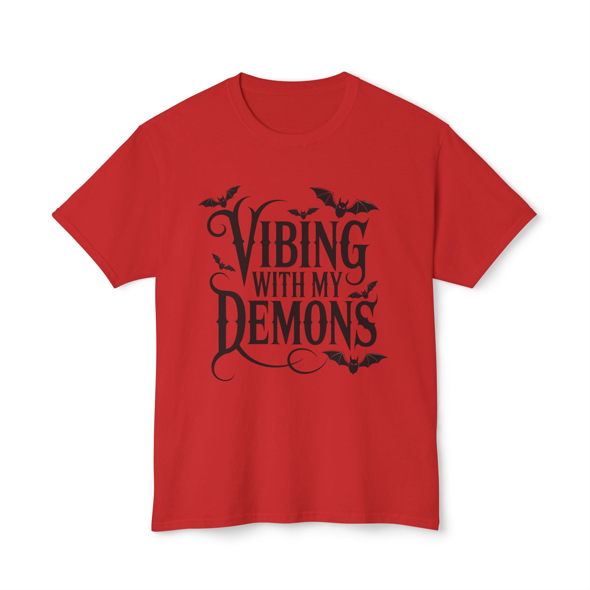 Funny Gothic Halloween T-Shirt — Vibing With My Demons Dark Humor Gift Tee
