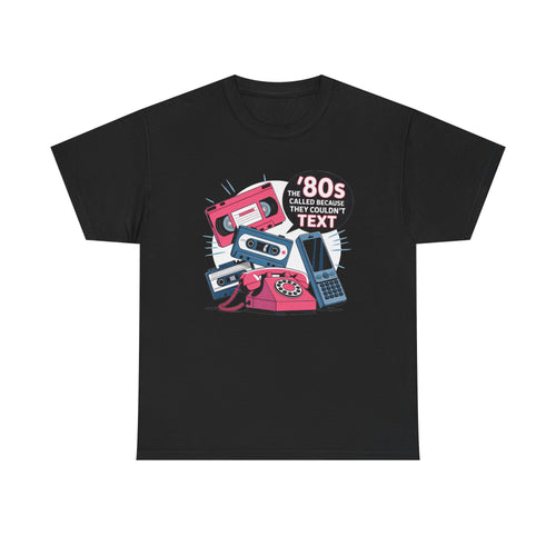 '80s Retro Phones Tee – Vintage Rotary, Cassette & Brick Cell Graphic T-Shirt
