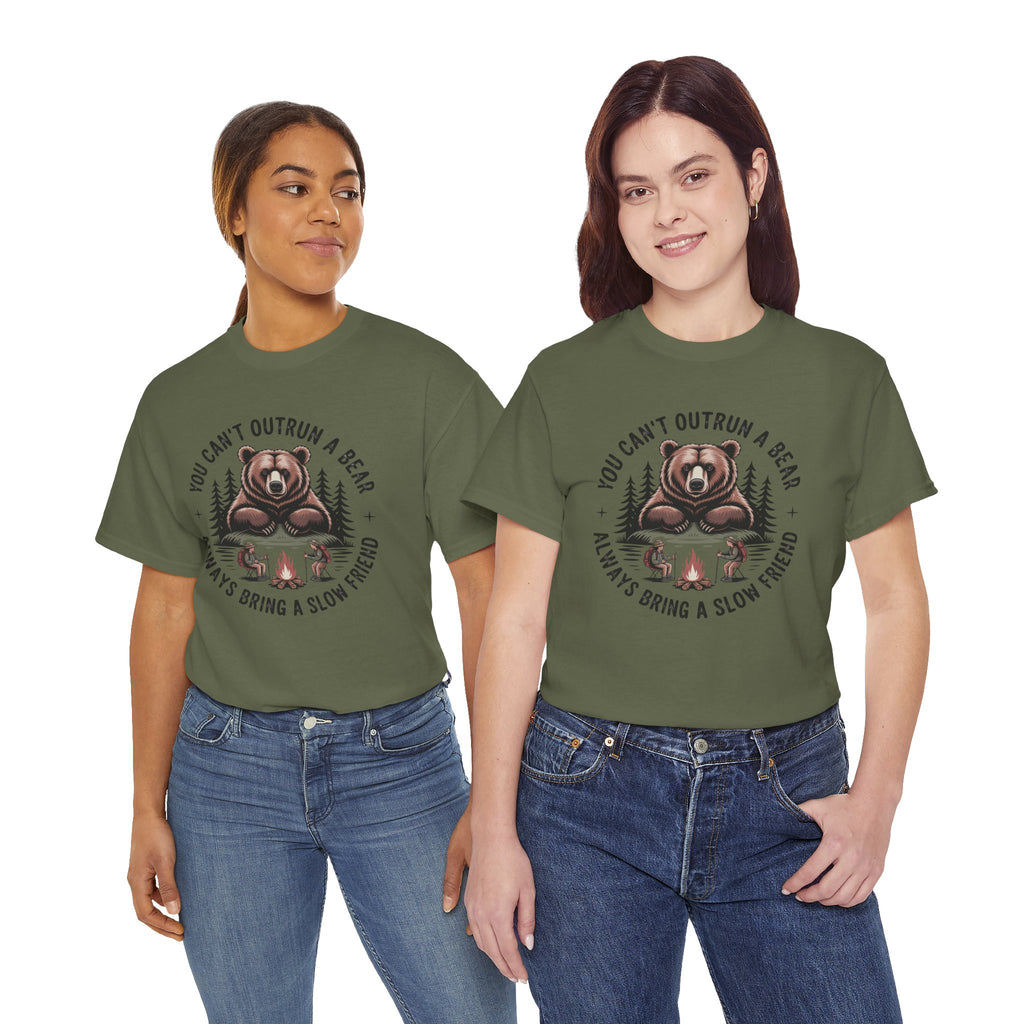 Bear Campfire T‑Shirt — "You Can't Outrun a Bear, Always Bring a Slow Friend" Camping Tee