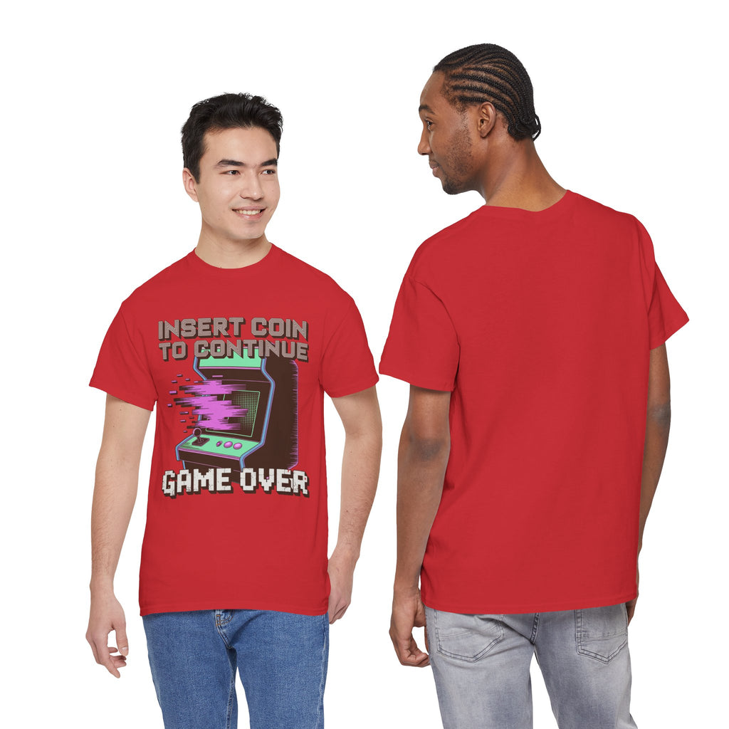Funny Gamer T-Shirt — Insert Coin to Continue Retro Arcade Gift Tee for Men Women