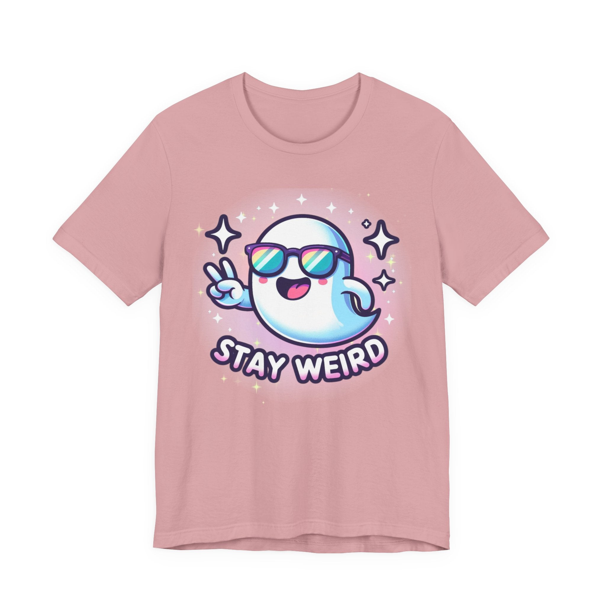 Stay Weird Ghost T-Shirt — Cute Cartoon Ghost with Sunglasses