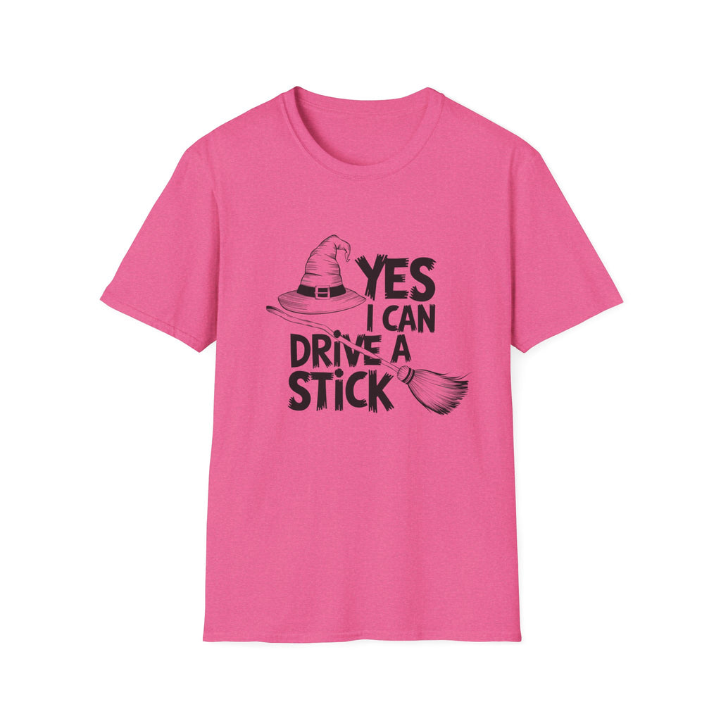 Witch Hat Tee - "Yes I Can Drive a Stick" Halloween T-Shirt