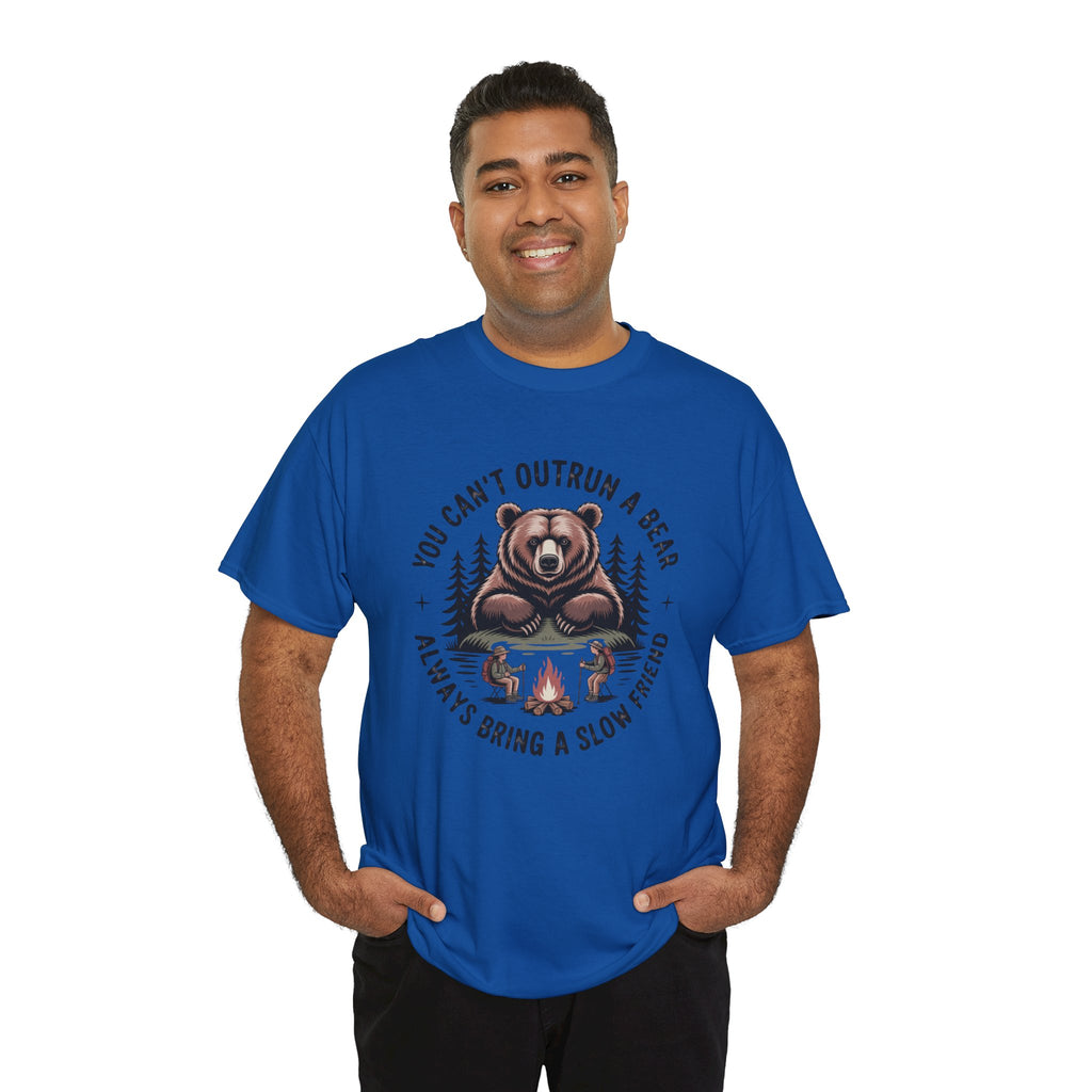 Bear Campfire T‑Shirt — "You Can't Outrun a Bear, Always Bring a Slow Friend" Camping Tee