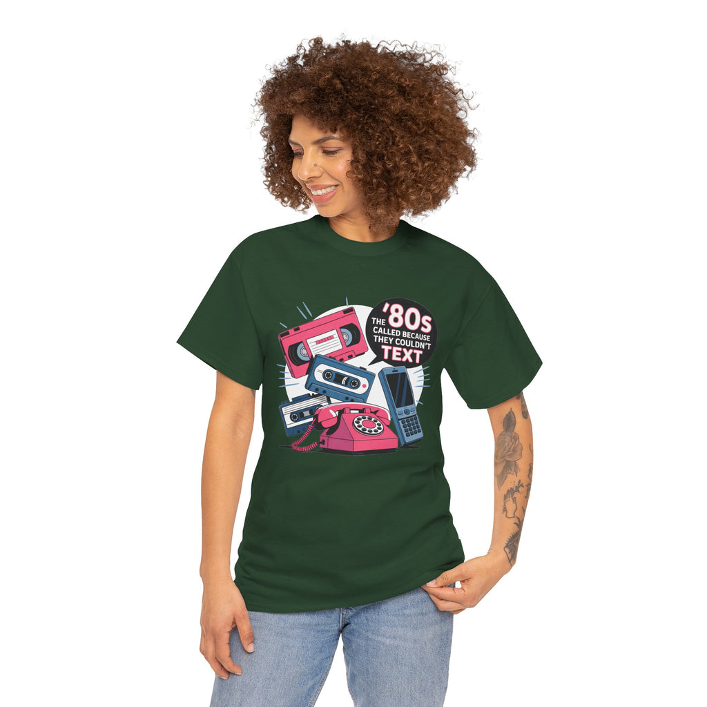 '80s Retro Phones Tee – Vintage Rotary, Cassette & Brick Cell Graphic T-Shirt