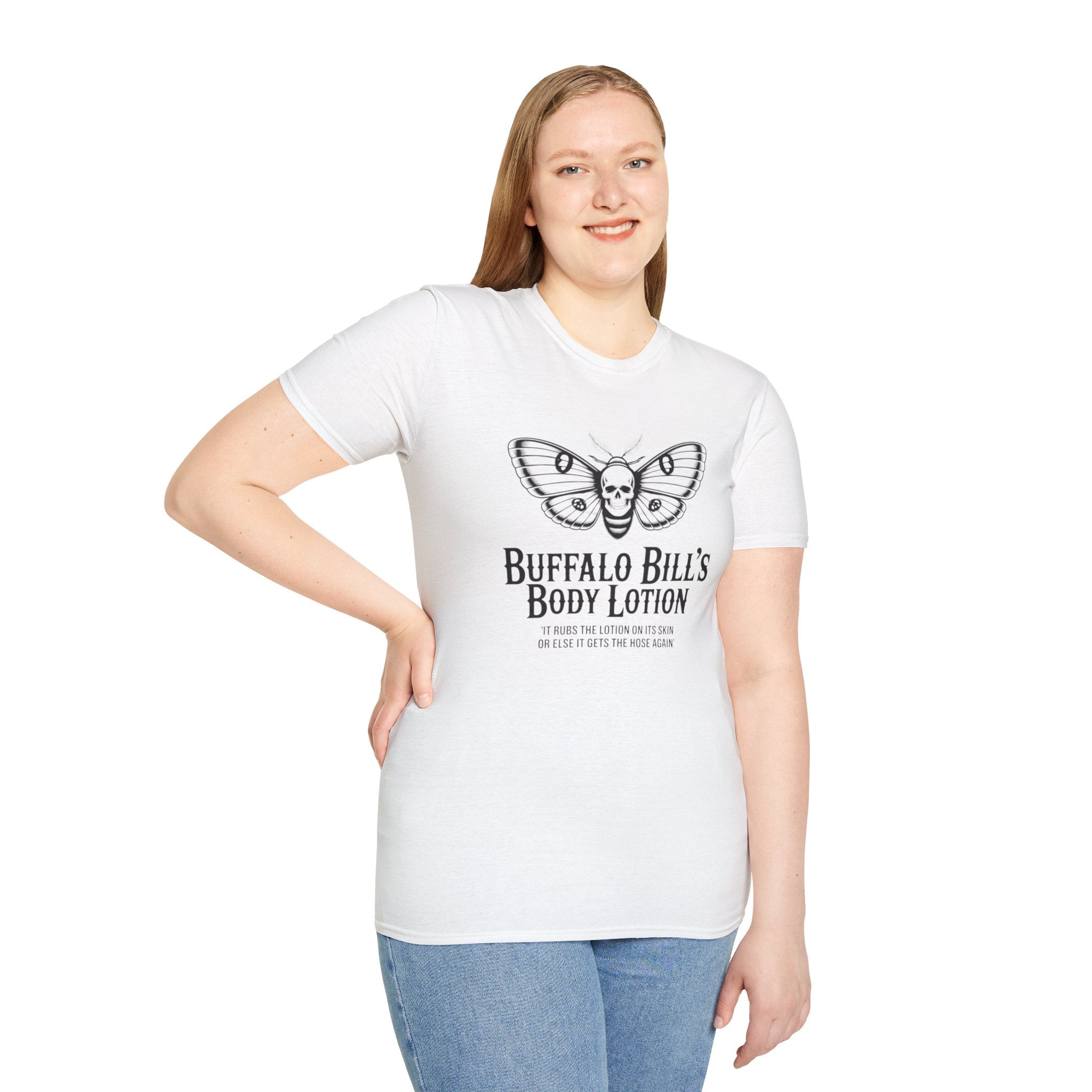 Buffalo Bill’s Body Lotion Graphic T-Shirt — Moth Skull Vintage Horror Tee