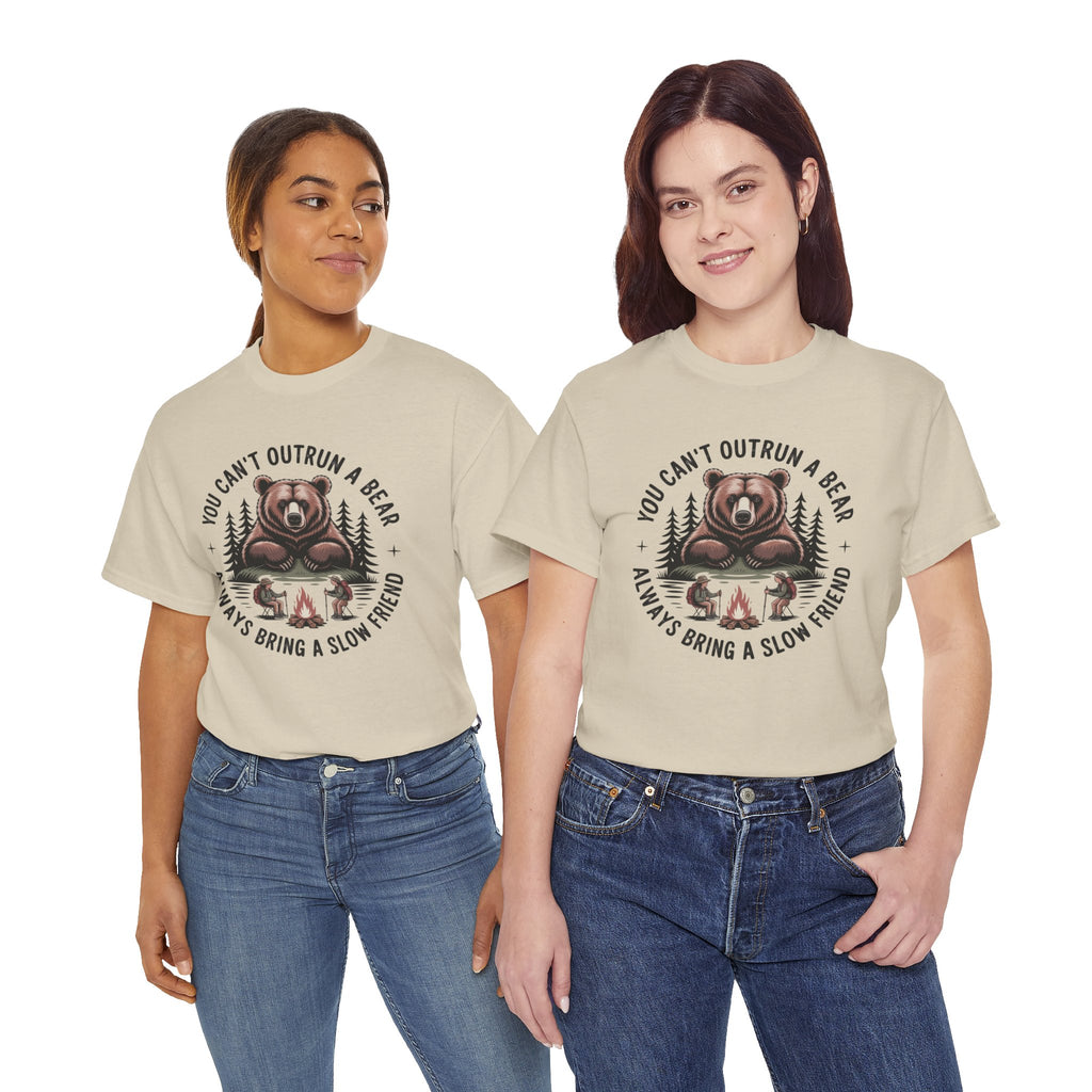 Bear Campfire T‑Shirt — "You Can't Outrun a Bear, Always Bring a Slow Friend" Camping Tee