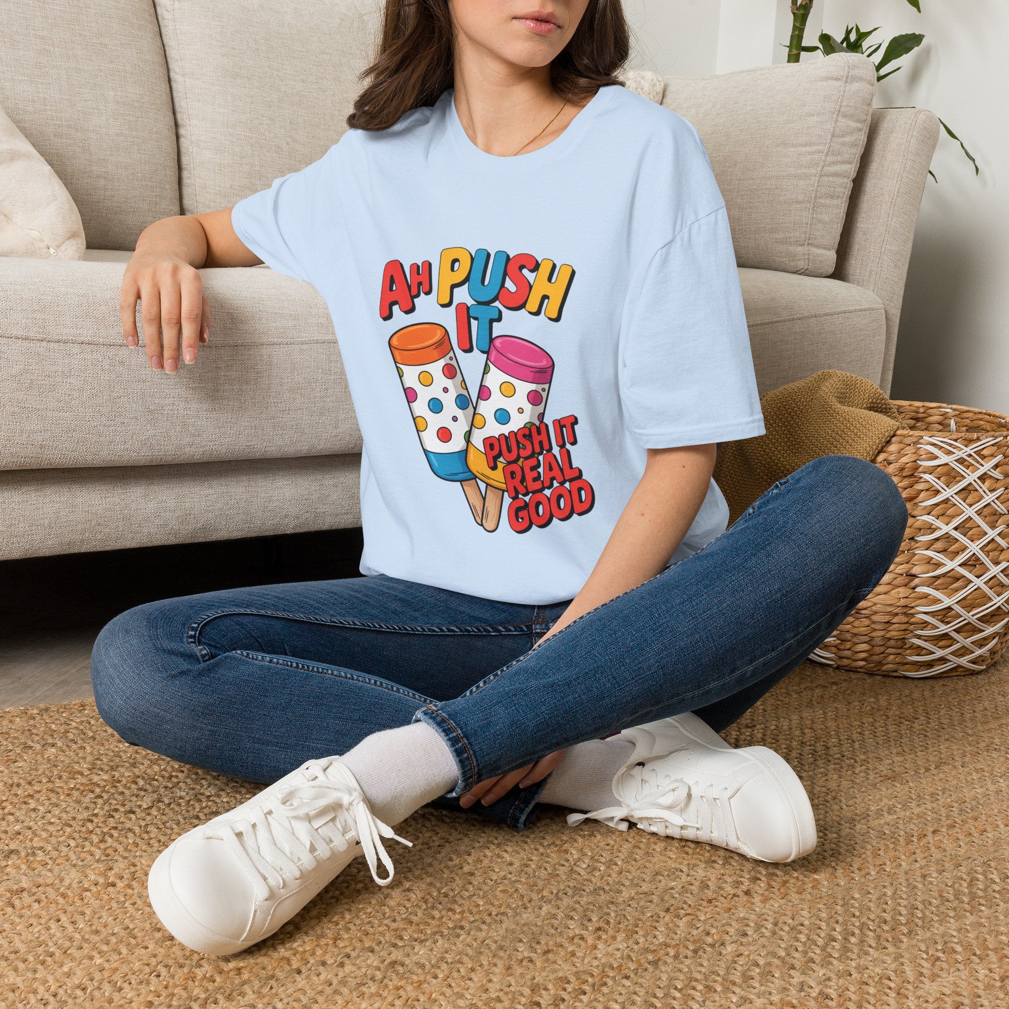 T-Shirt — “Ah Push It” Ice Cream Graphic Tee