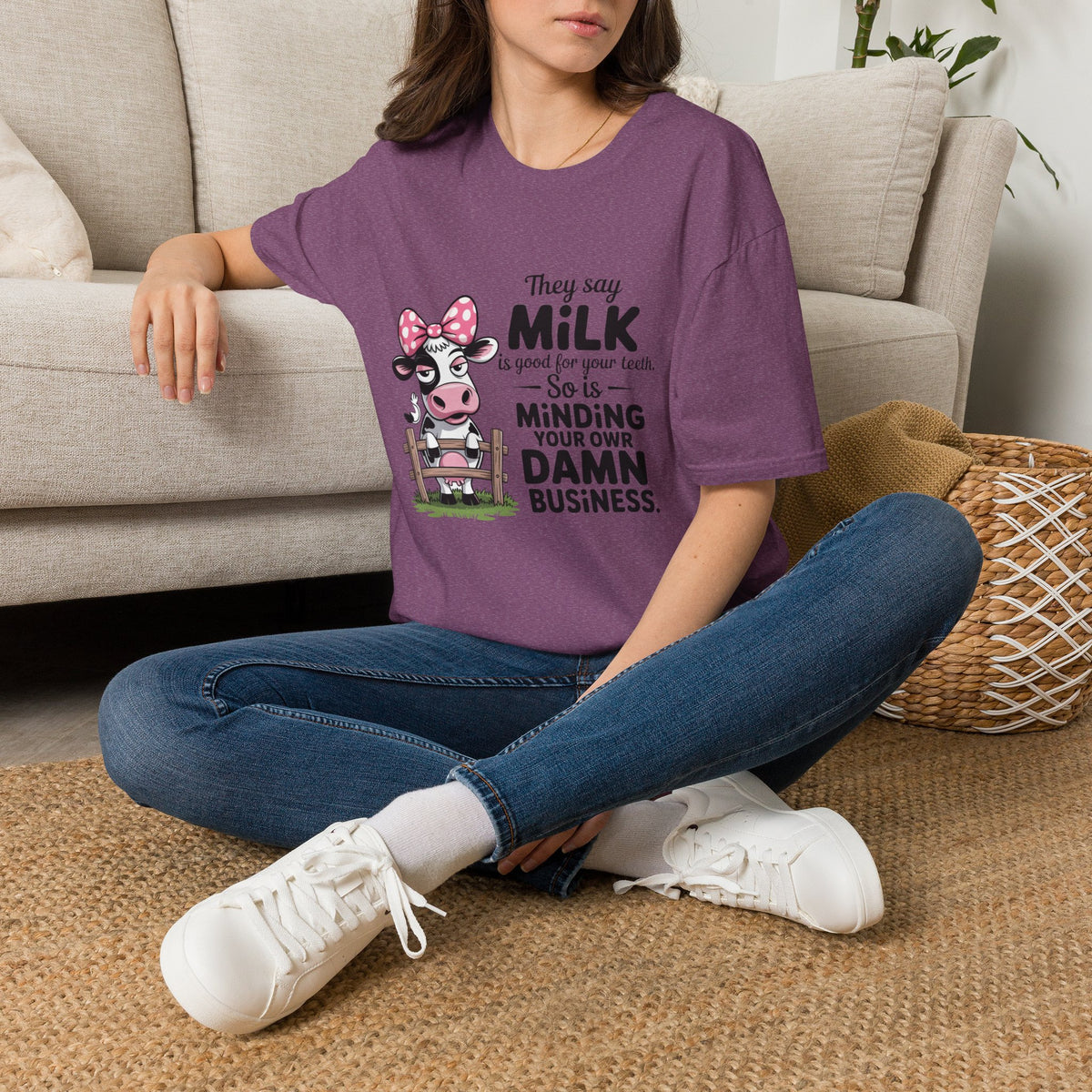 They Say Milk Is Good For Your Teeth - Funny Cow T-Shirt