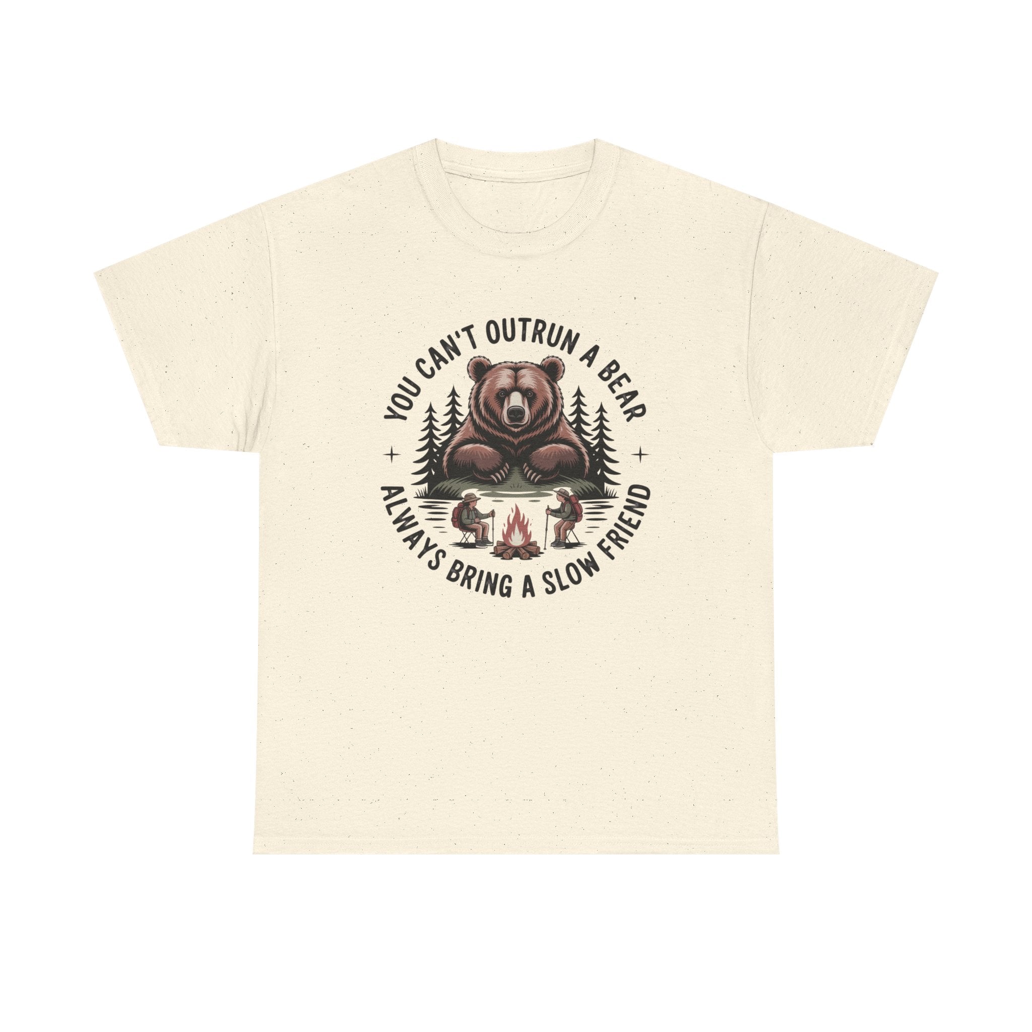 Bear Campfire T‑Shirt — "You Can't Outrun a Bear, Always Bring a Slow Friend" Camping Tee