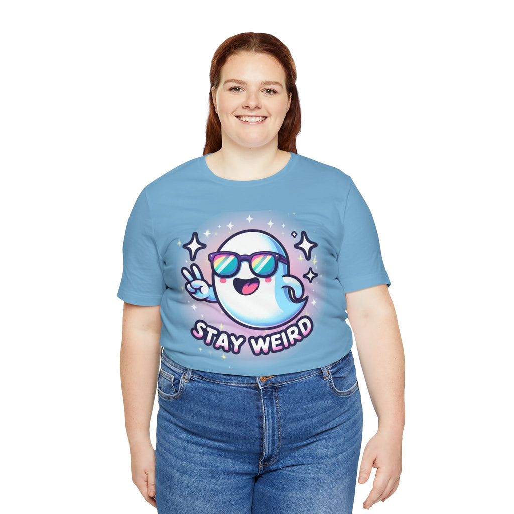 Stay Weird Ghost T-Shirt — Cute Cartoon Ghost with Sunglasses