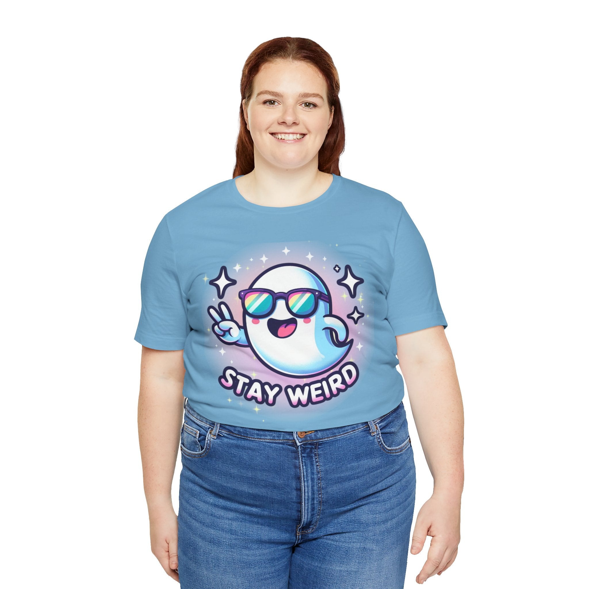 Stay Weird Ghost T-Shirt — Cute Cartoon Ghost with Sunglasses