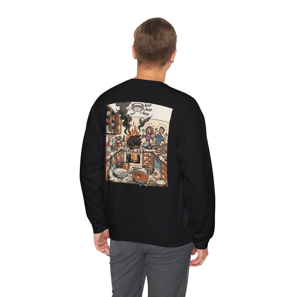 Funny Thanksgiving Chef Crewneck Sweatshirt — Certified Thanksgiving Chef Kitchen Disaster Humor Gift Pullover