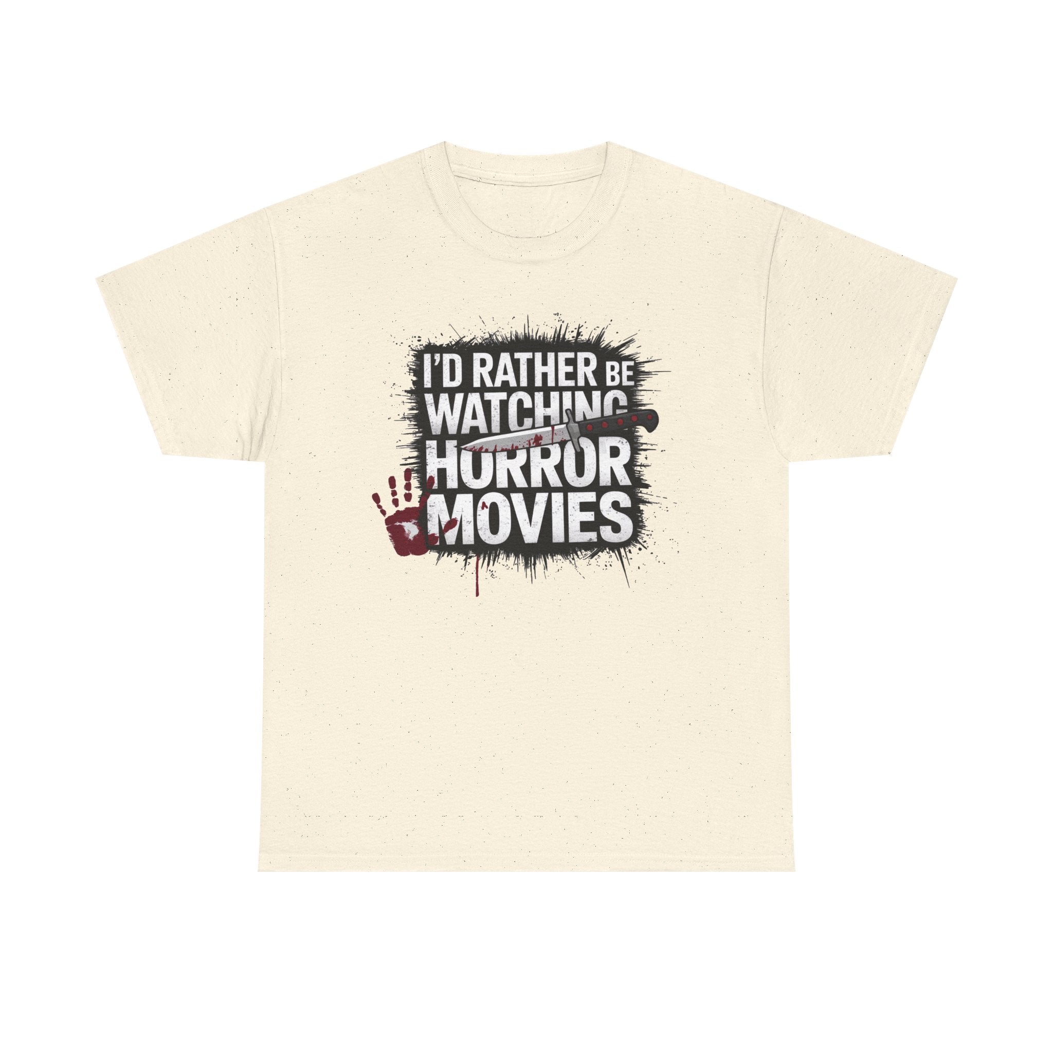 Horror Movie Fan T-Shirt — "I'd Rather Be Watching Horror Movies" Graphic Tee