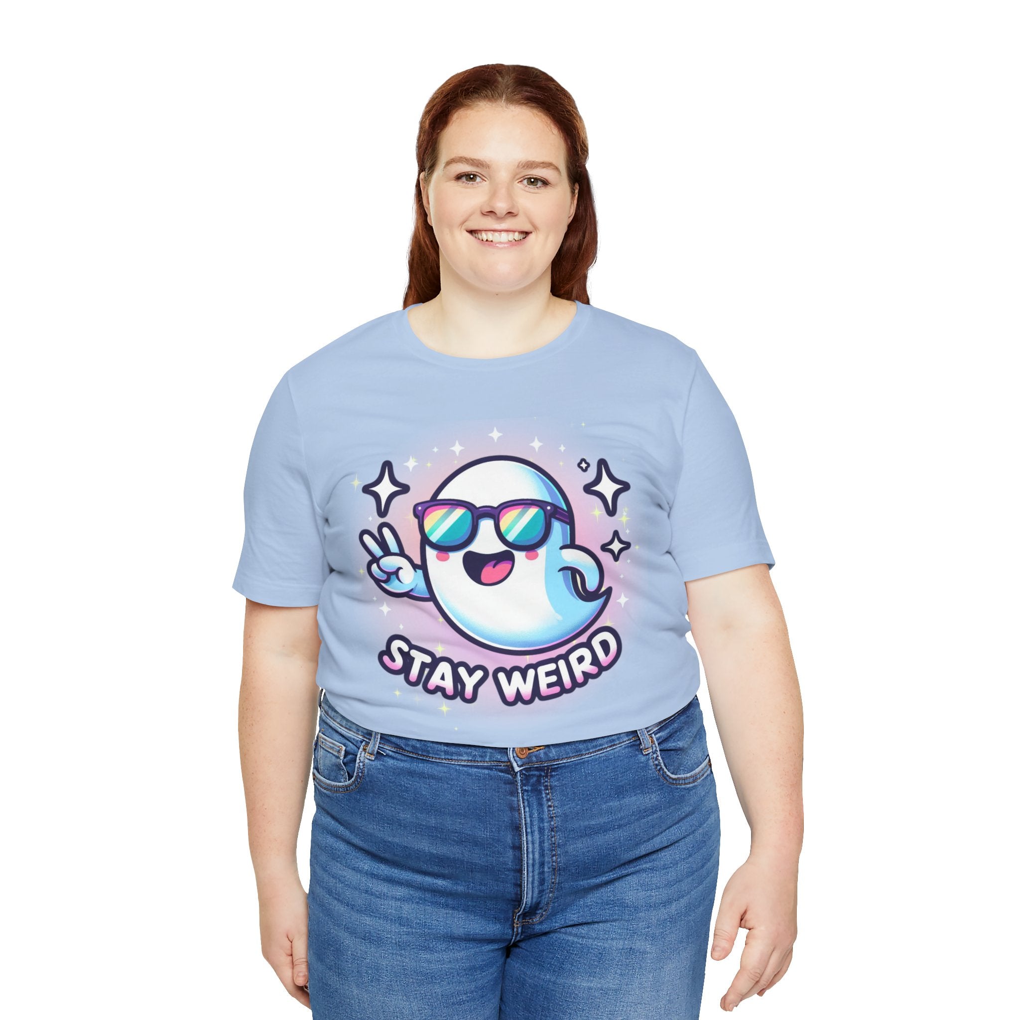 Stay Weird Ghost T-Shirt — Cute Cartoon Ghost with Sunglasses