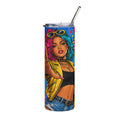 Colorful Pop Art 20oz Stainless Steel Tumbler — Rebel Girl Design Insulated Gift Travel Cup for Women