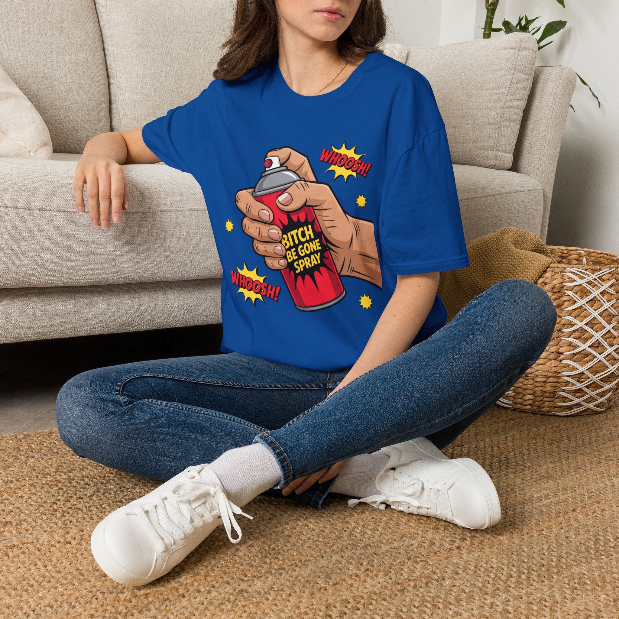 Funny 'Bitch, Be Gone' Spray T-Shirt — Pop Art Spray Can Graphic Tee
